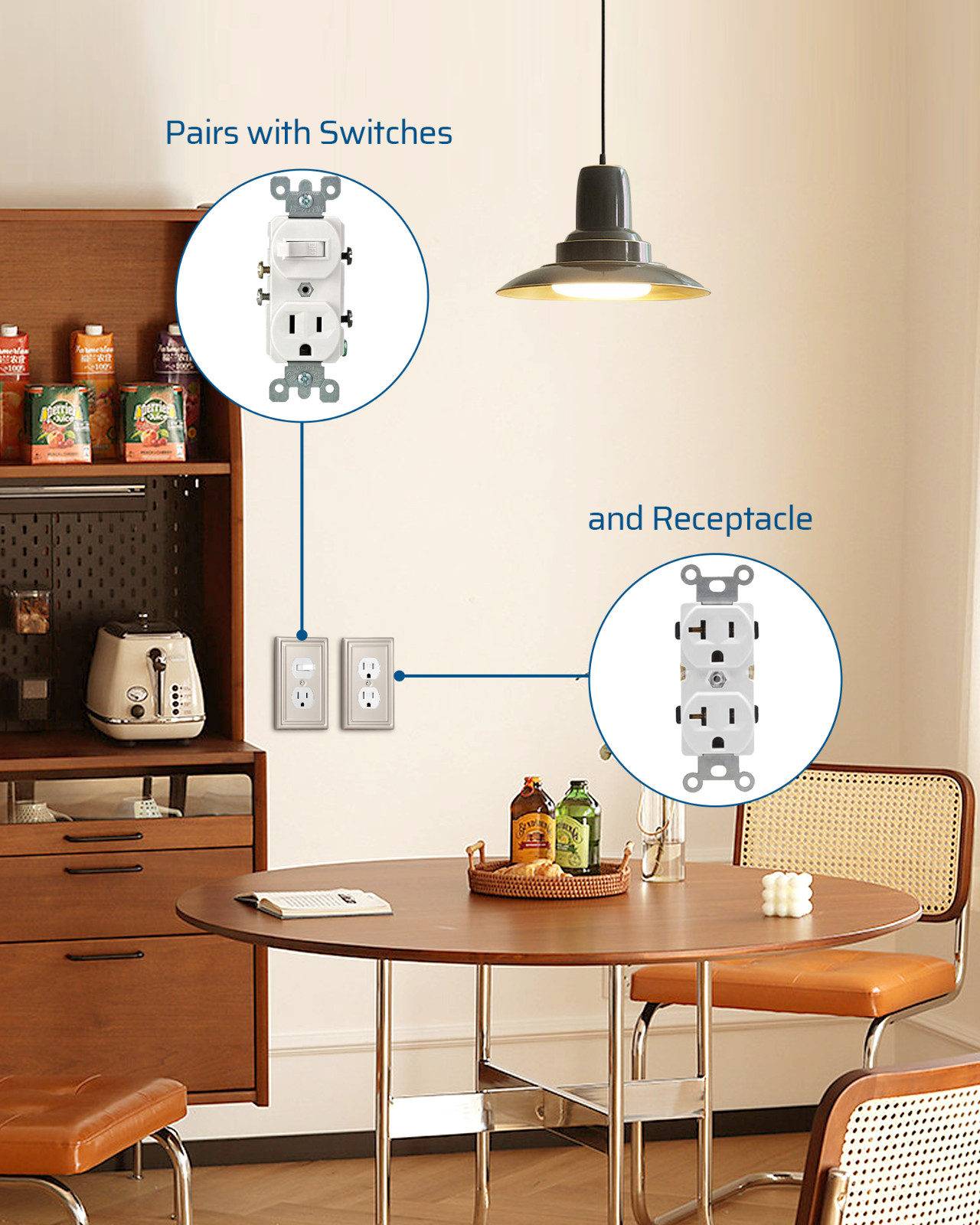 DEWENWILS 4 Pack Wall Plates for Electrical Outlets, 4.88″×3.13″ Brushed Nickel