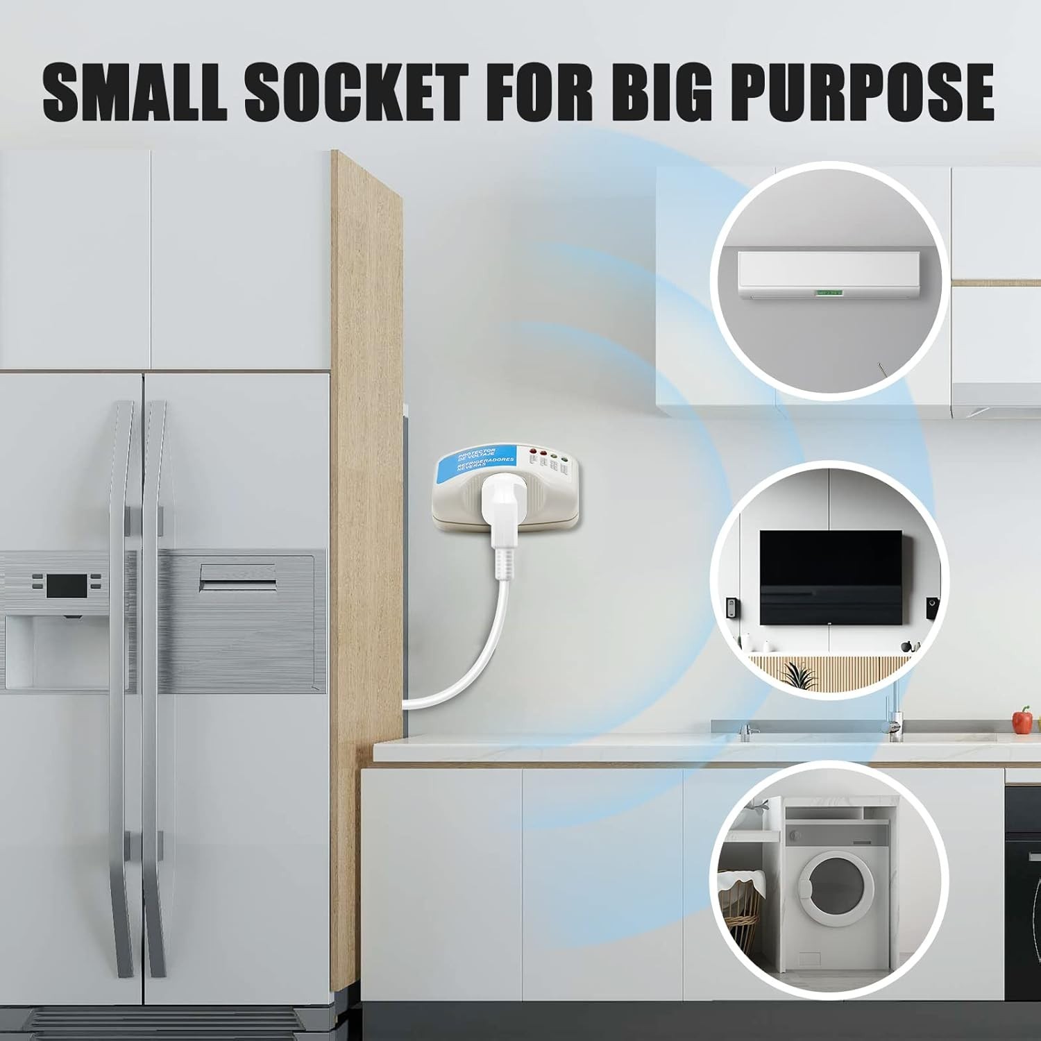 Durable Surge Protector Outlet – 1050 Joules Protection for Refrigerators & More