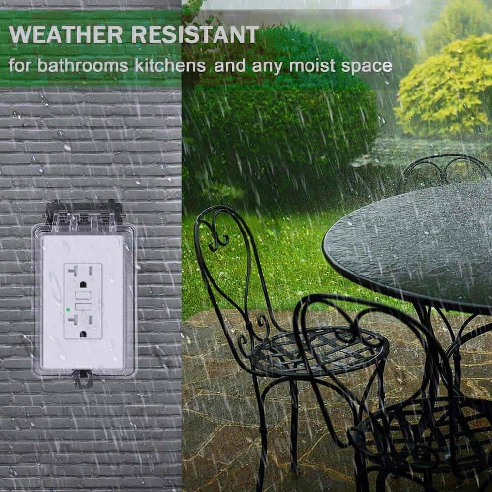 Electric Outlet Bathroom GFI Receptacle Plug Tamper-Resistant TR WR with Plate