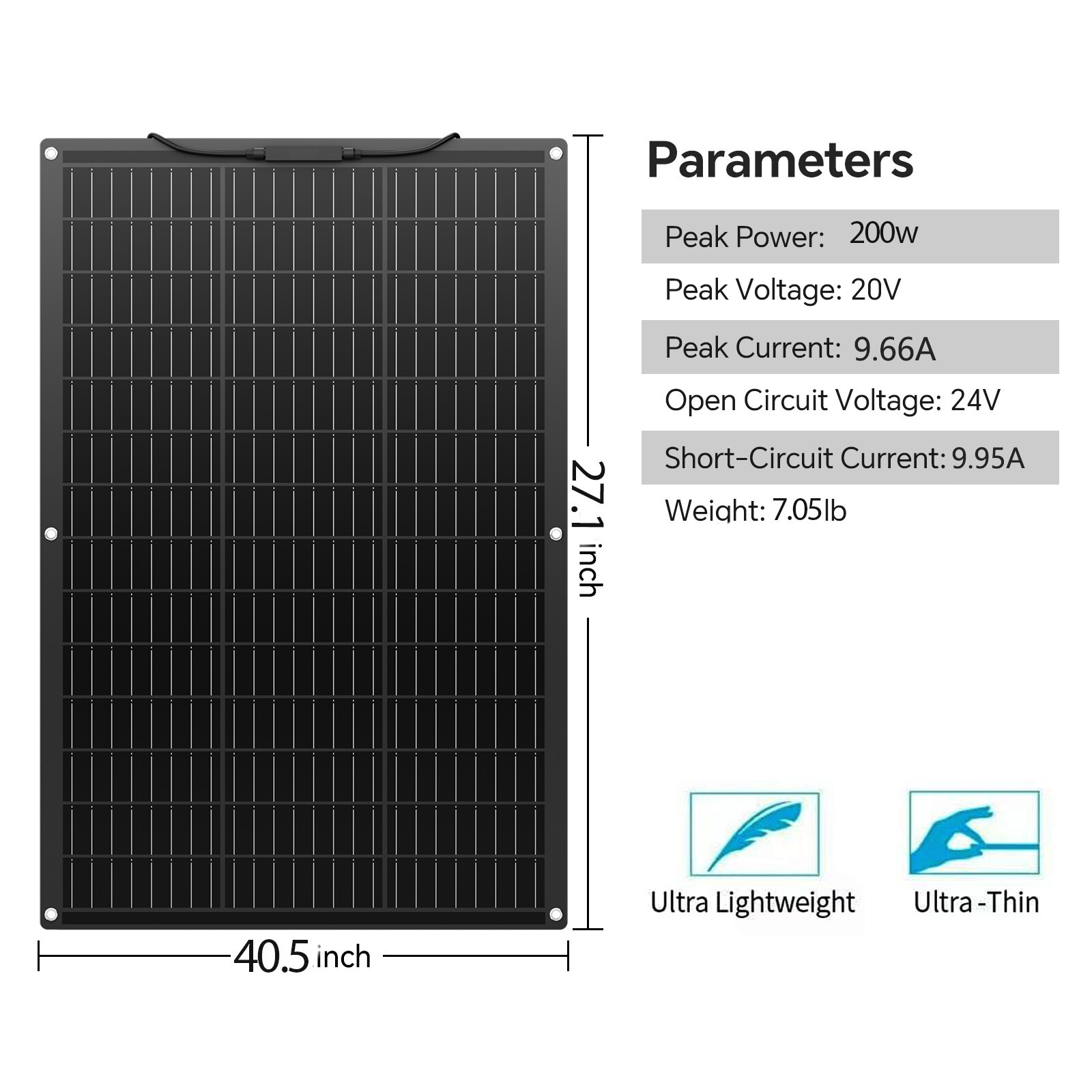 400W Flexible Mono Solar Panel Power Portable Camping Home RV Battery Charge 12V