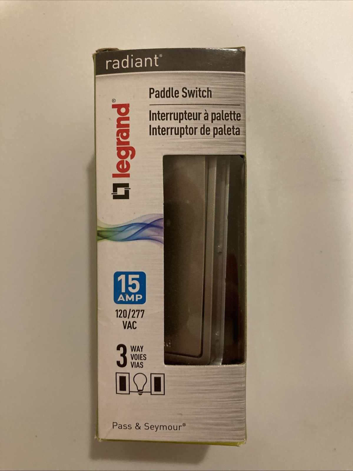 LEGRAND RADIANT 3-WAY PADDLE SWITCH NICKEL 15 AMP TM873-NICC10 (4 available)