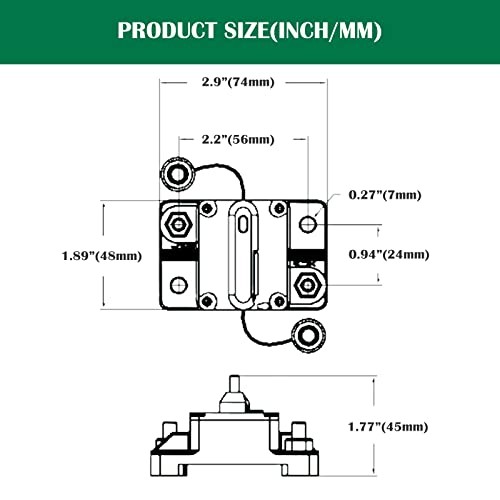 Manual Reset Thermal Circuit Breaker for Boat 70amp with Manual Reset 70A