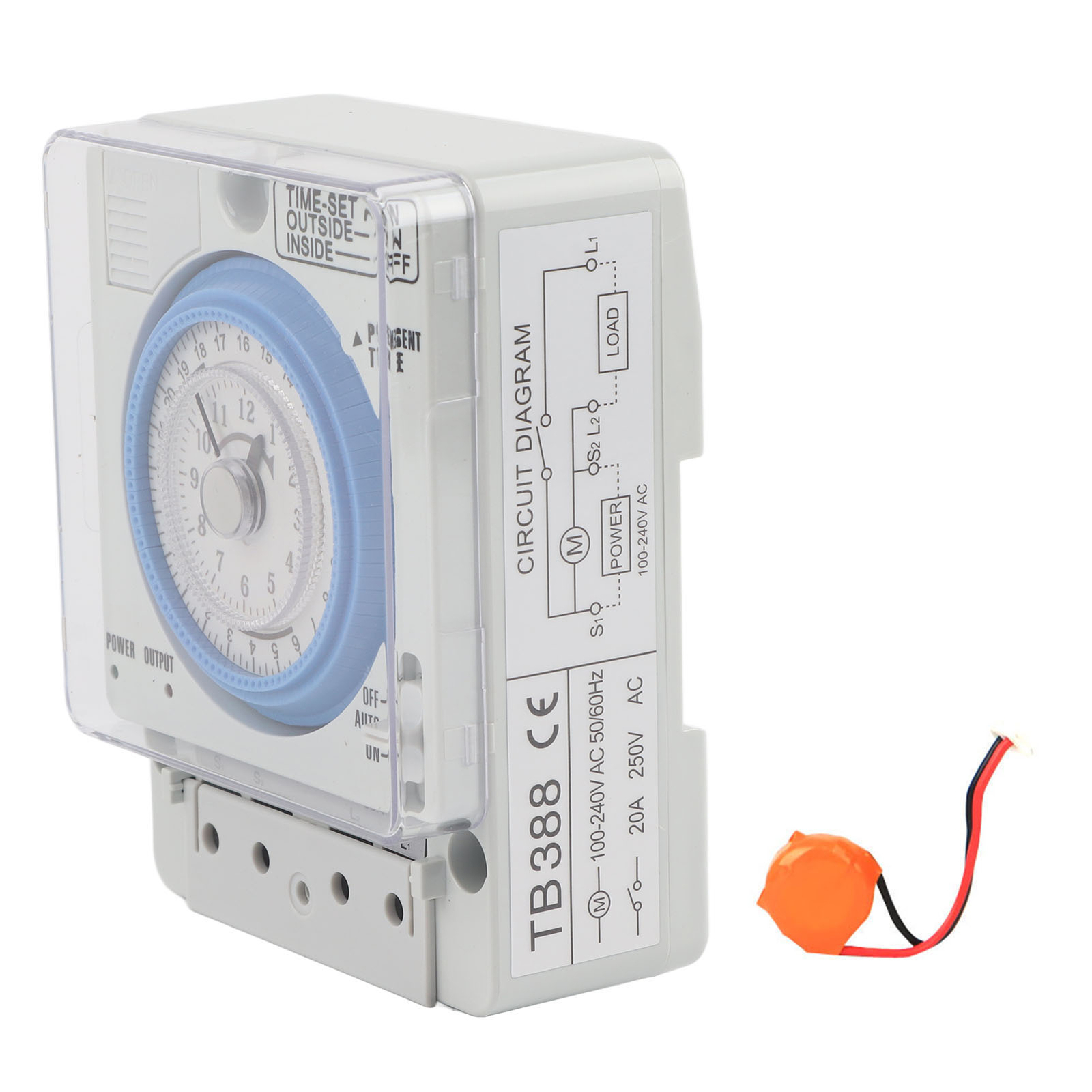 TB388 Mechanical Timer 15 Minutes 24 Hours Time Switch Relay AC240V