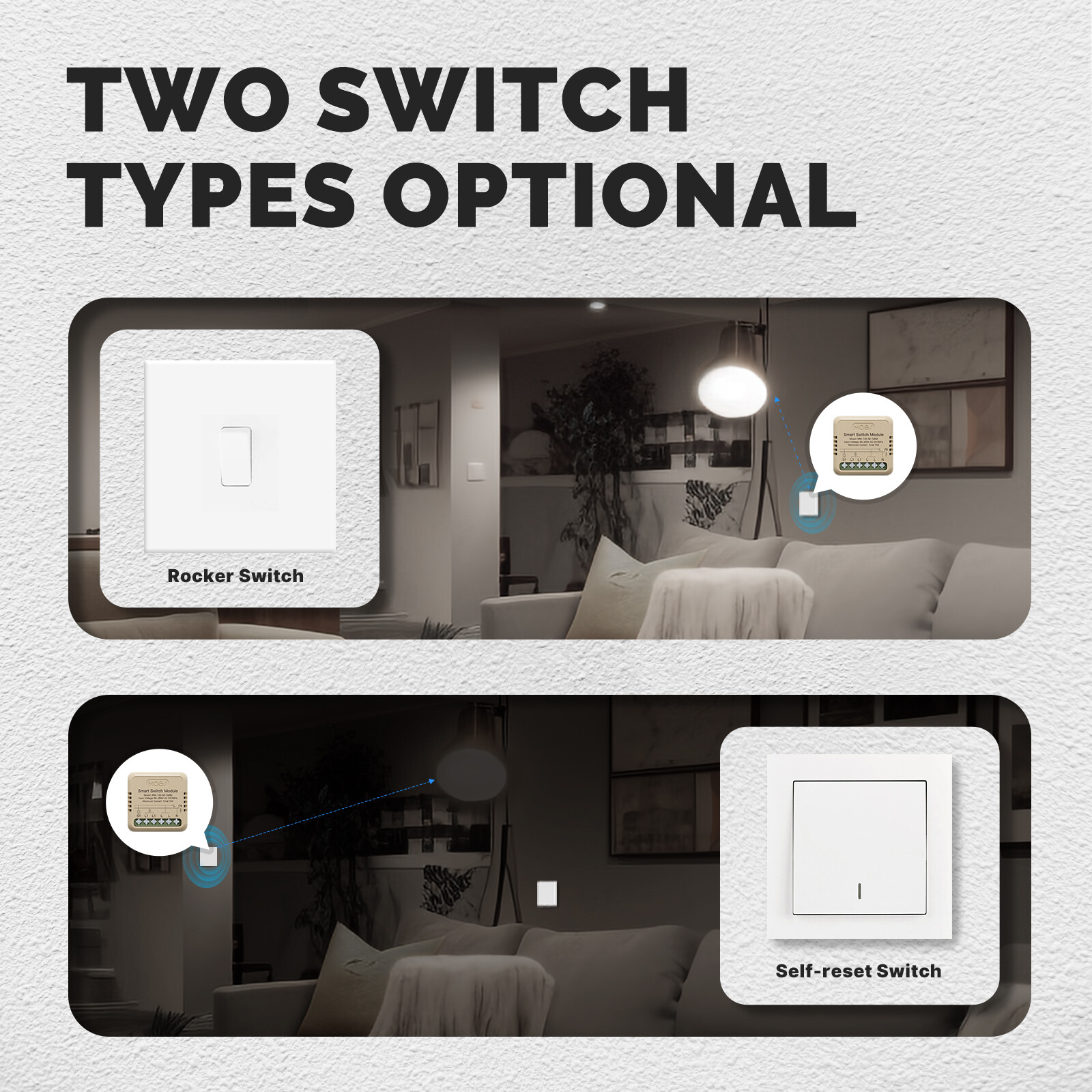 MOES WiFi Mini Smart Switch Module 16A Energy Monitoring 3-Way Alexa Google APP