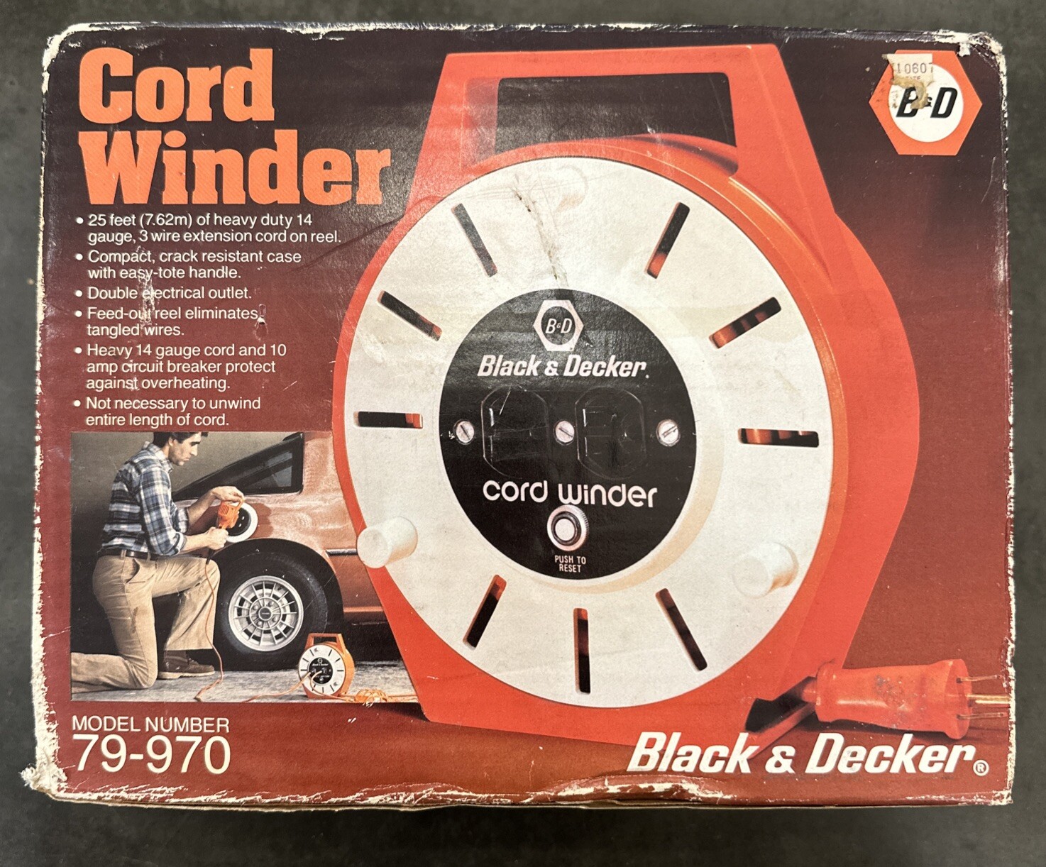 Black & Decker Cord Winder Model 79-970 25 Ft Extension Cord NEW!