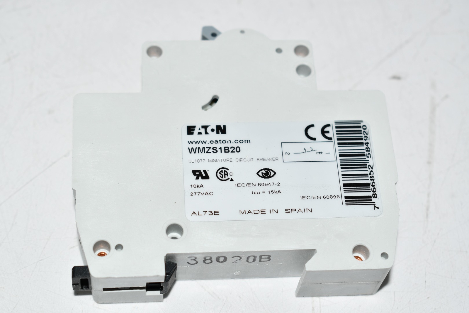 NEW Eaton Cutler Hammer WMZS1B20 CIRCUIT BREAKER, UL1077 MCB 20A B CURVE 1 POLE