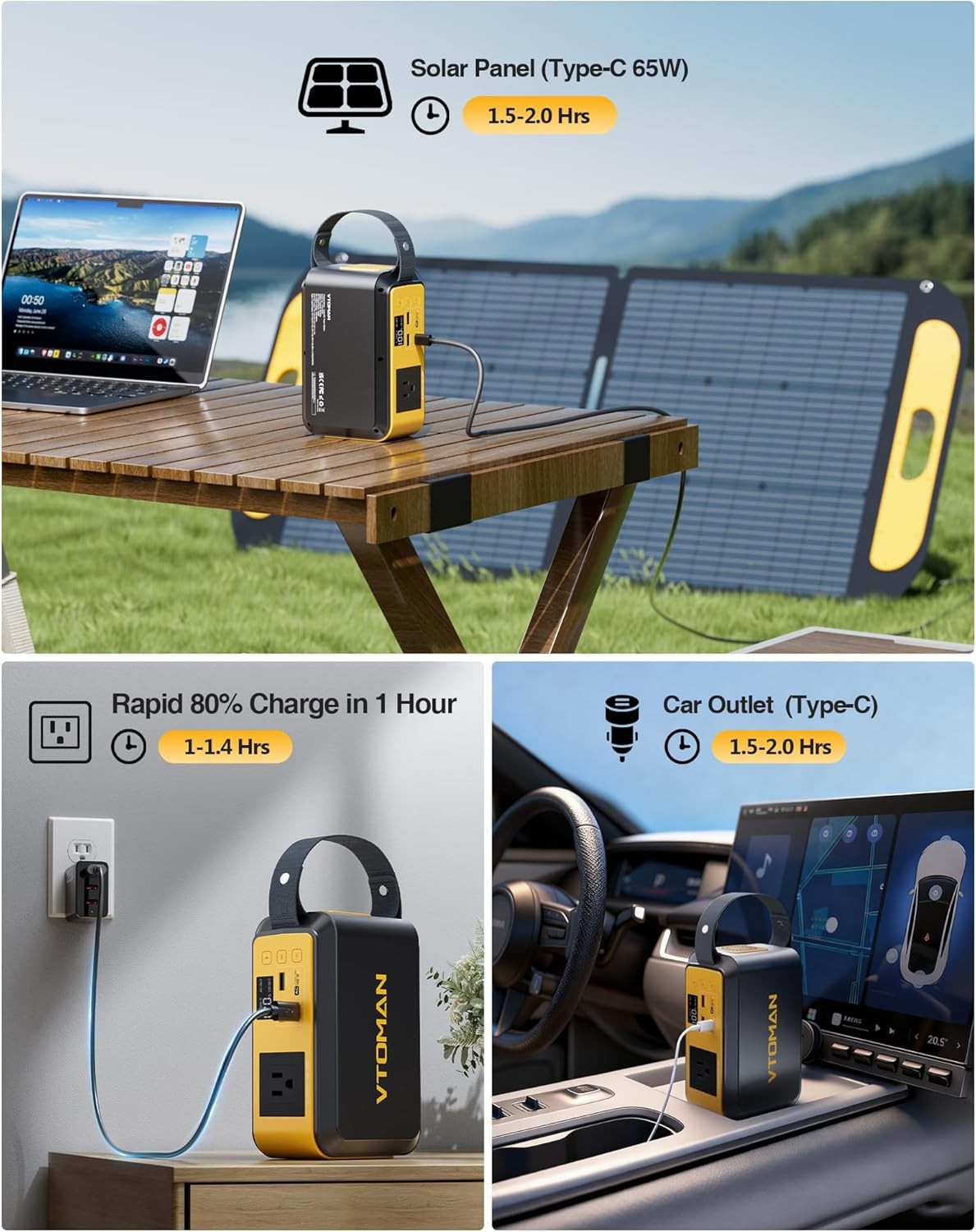 VTOMAN Jump100 88.8Wh Portable Power Station Battery Solar Generator Power Bank
