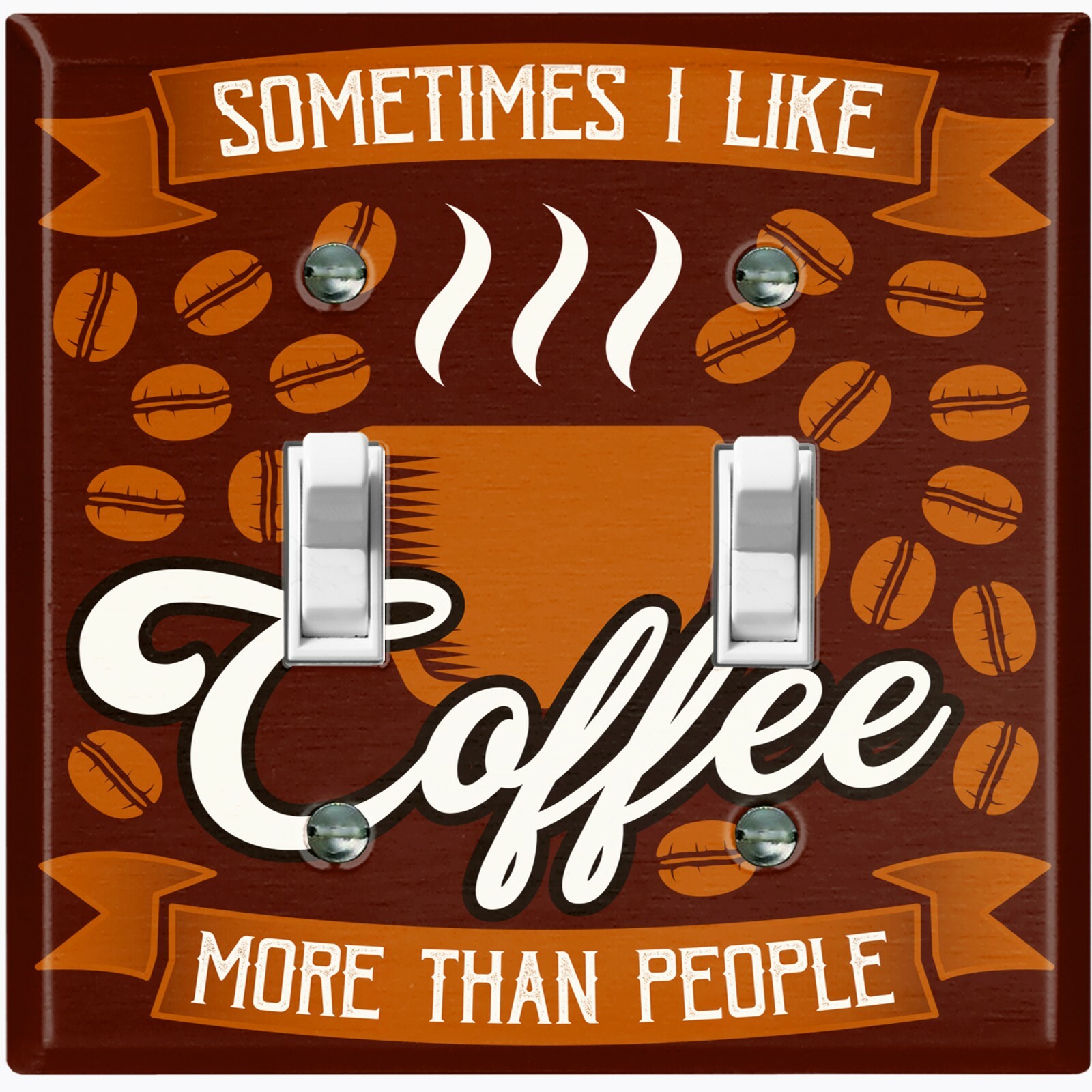Metal Light Switch Cover Wall Plate For Kitchen Coffee Best Friend COF071
