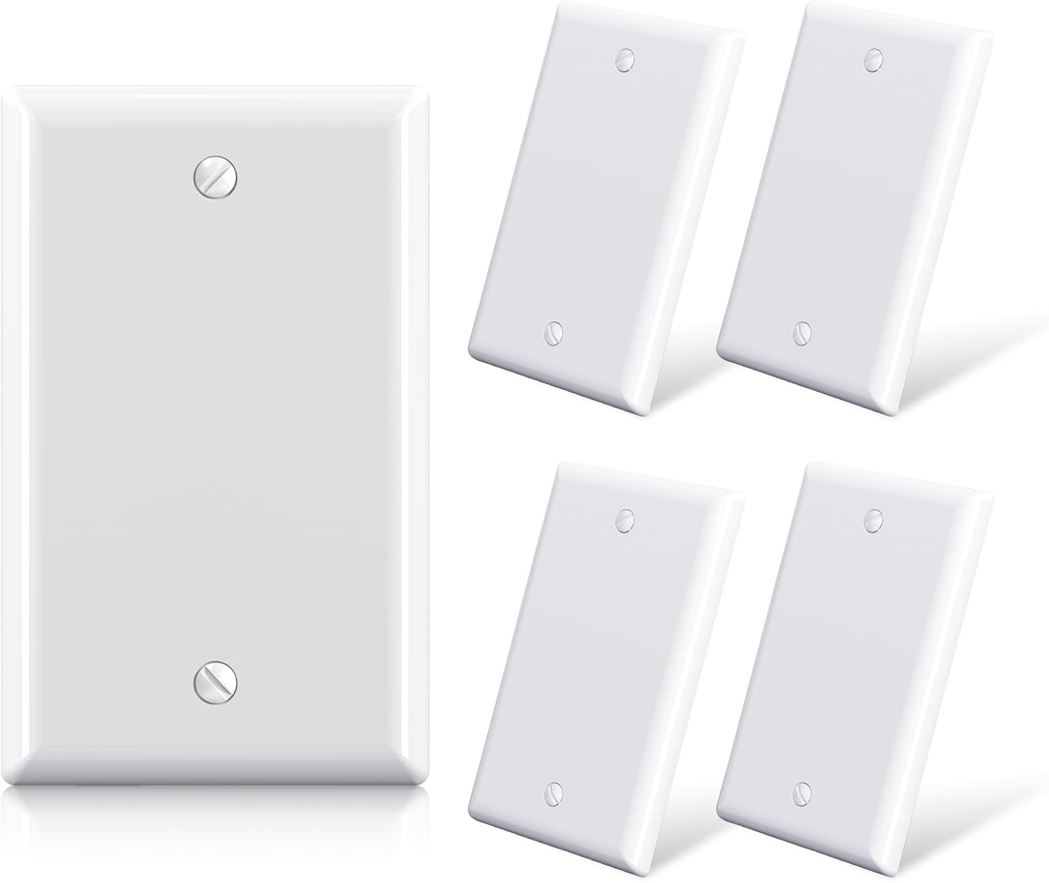 1-Gang Blank Device Wall Plates, Standard Size 4.5″ H X 2.75 L Unbreakable Therm