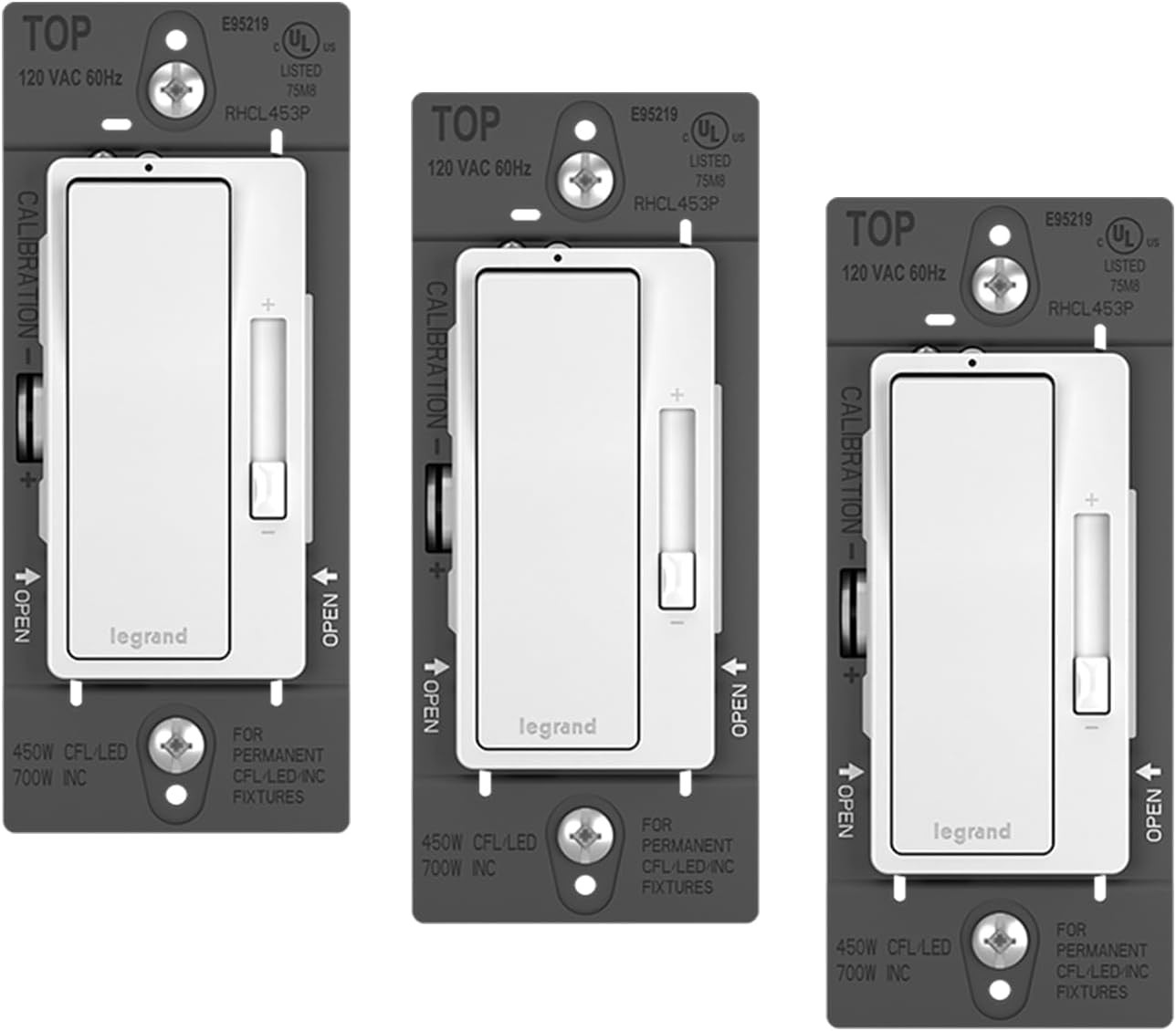 Radiant CFL/LED Dimmer Light Switch, Single-Pole/3-Way with Locator Light, 0-10V