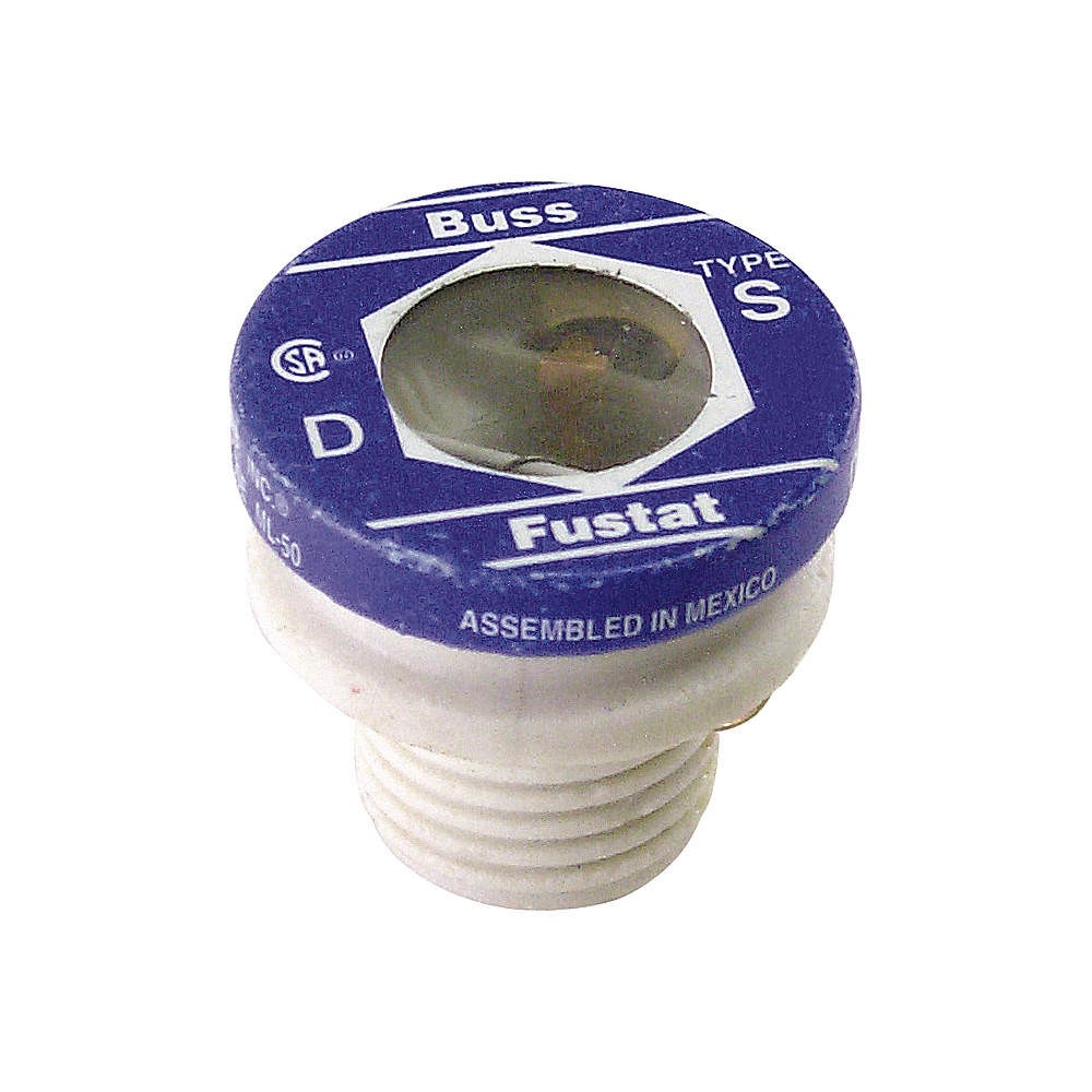 BUSSMANN S-1-6/10 Plug Fuse,S Series,1-6/10A,PK4 1CZ07