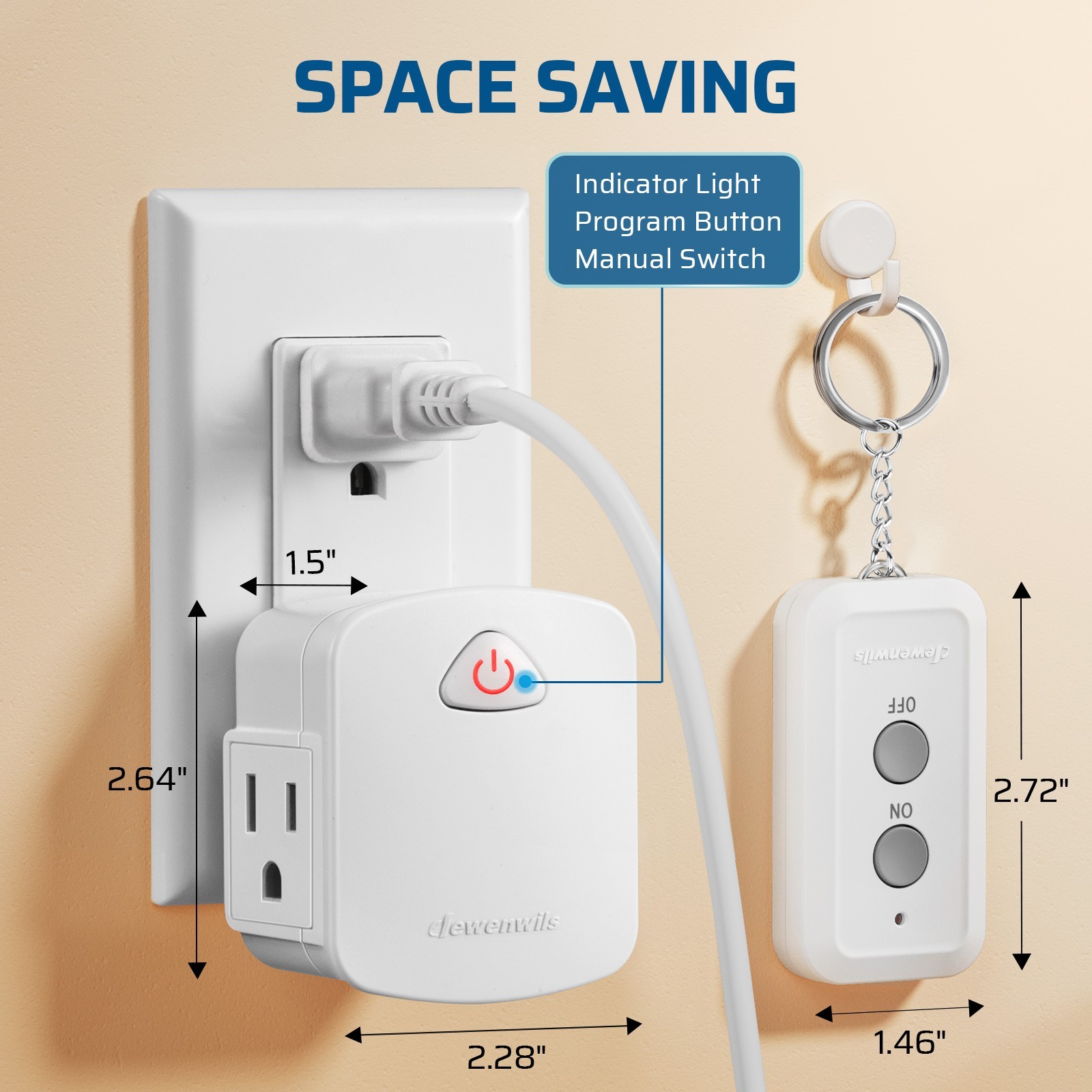 DEWENWILS Remote Control Outlet Wireless Remote Light Switch 100 FT Long Range