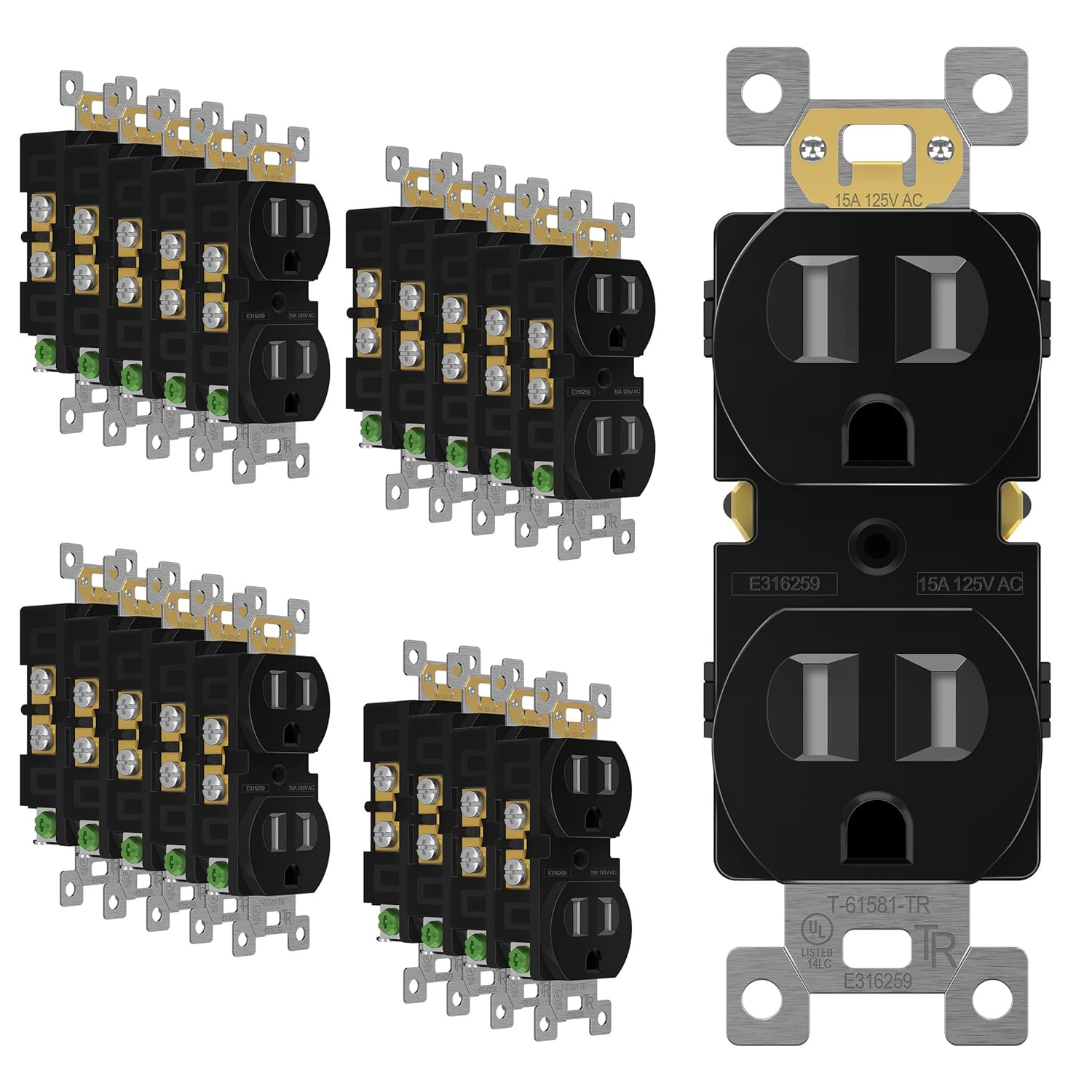 Duplex Receptacle Outlet, Tamper-Resistant Electrical Wall Outlets, Residential