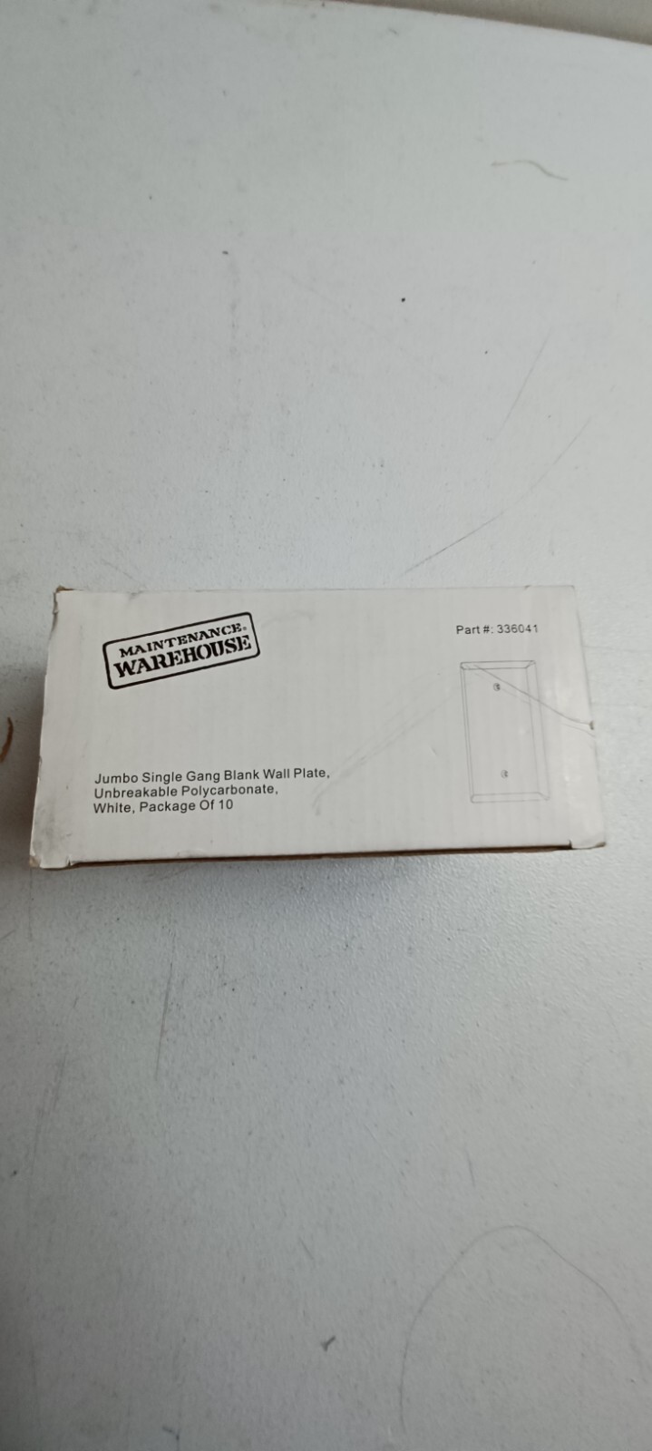 10 Pack 1-Gang Polycarbonate Blank Jumbo Wall Plate White Cover Maint. Warehouse
