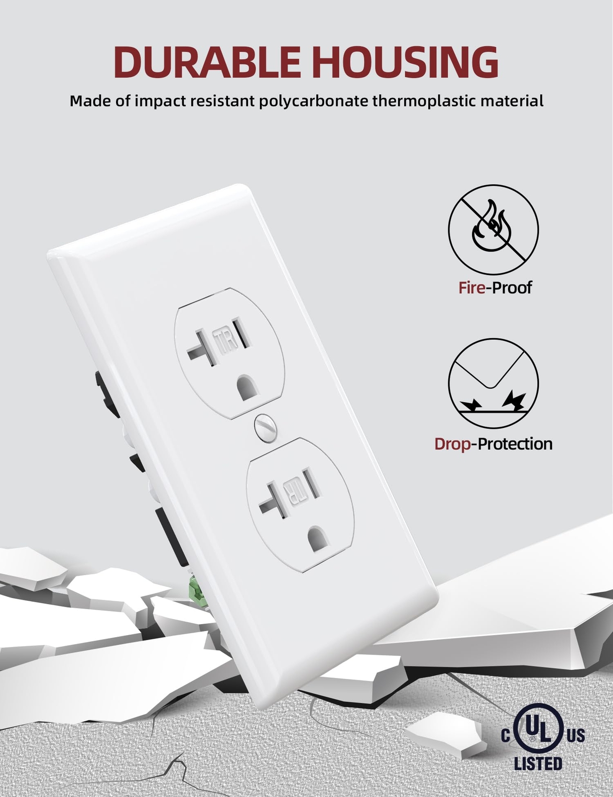 Duplex Electrical Receptacle Outlets, 20Amp 125V Wall Outlet, Residential, TR…