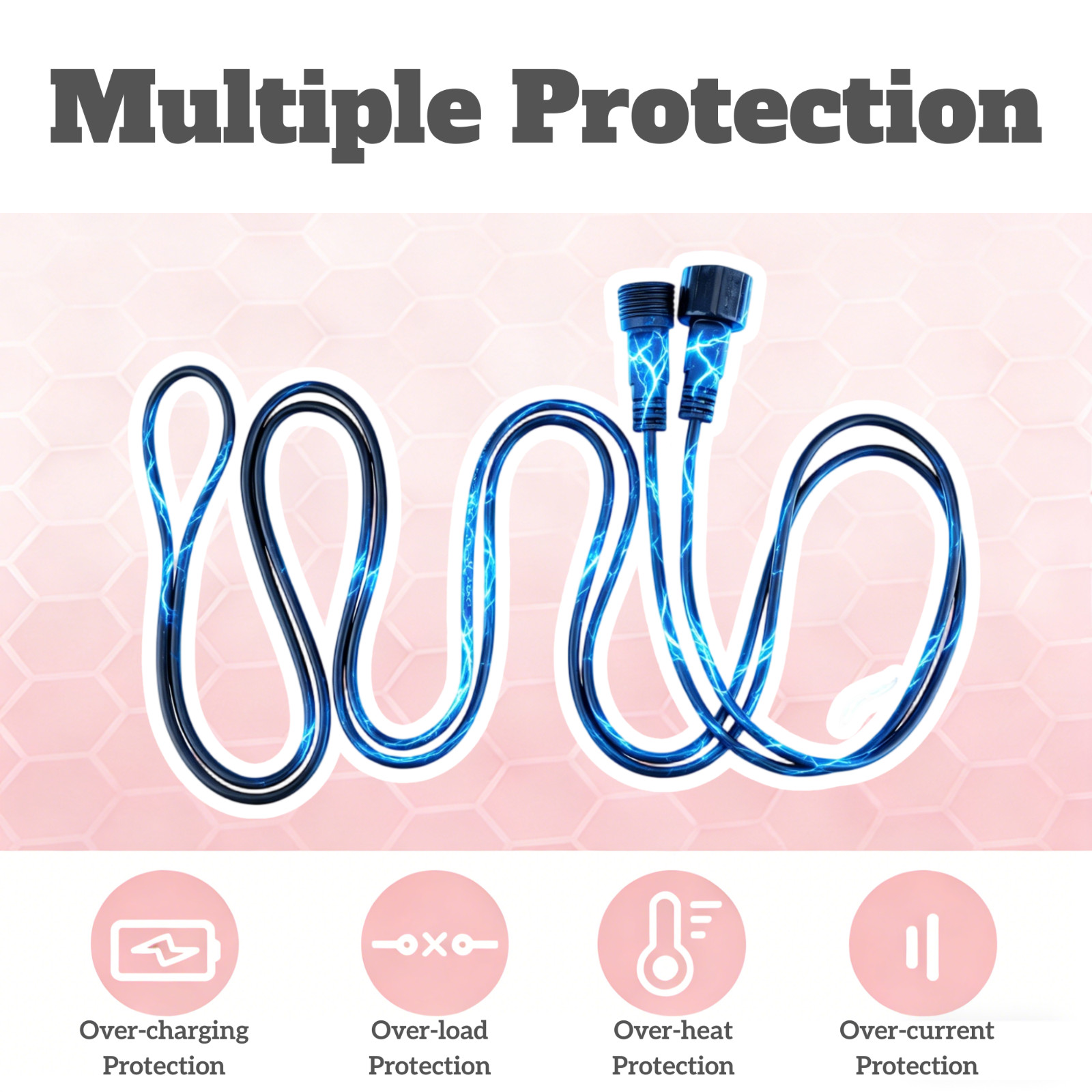 2Pack Waterproof 6 Ft Extension Cable Aka Wire for Solar Outdoor String Lights
