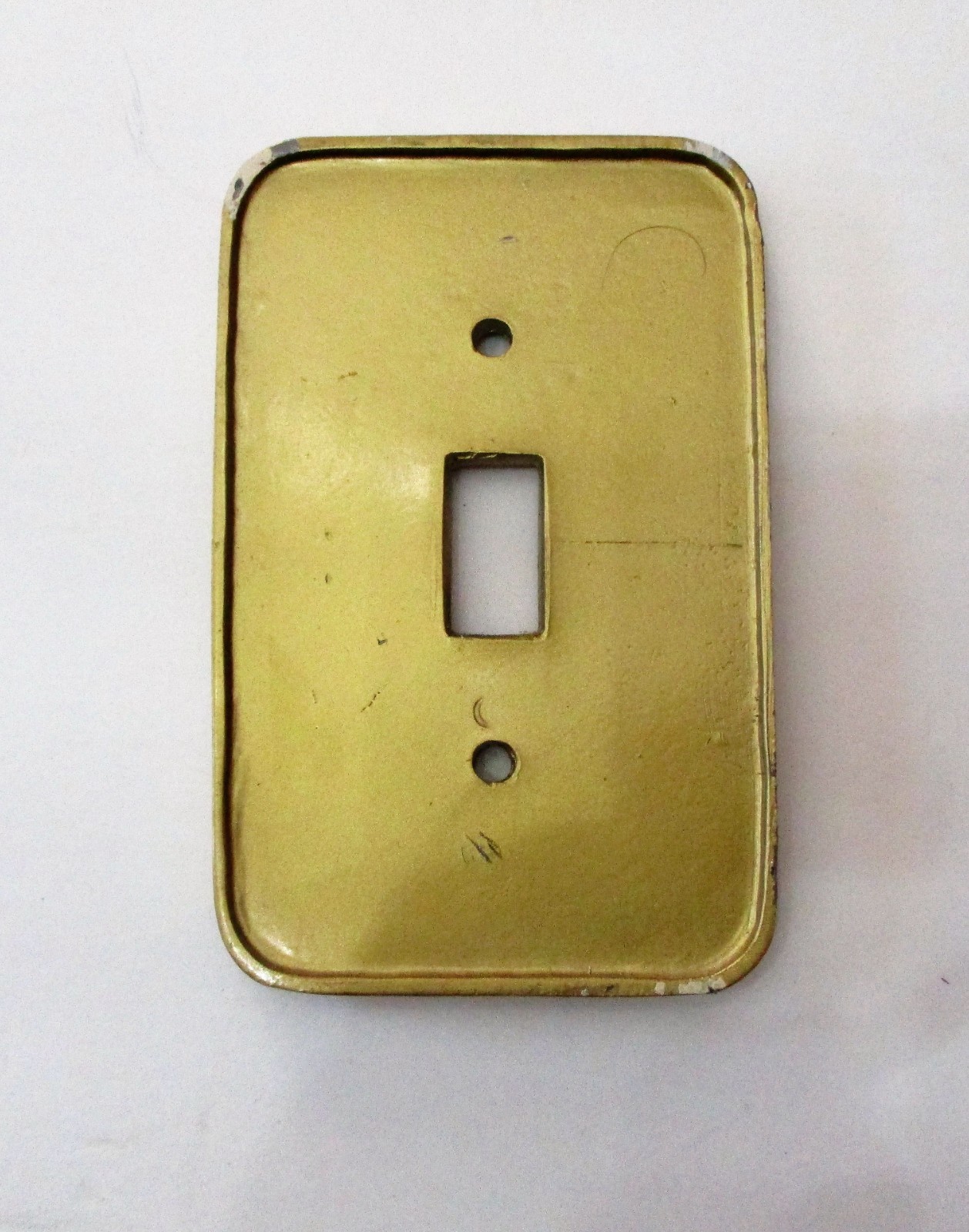 Vtg Bucklers Yellow Enamel Single Light Switch Plate Cherry blossoms – Rare