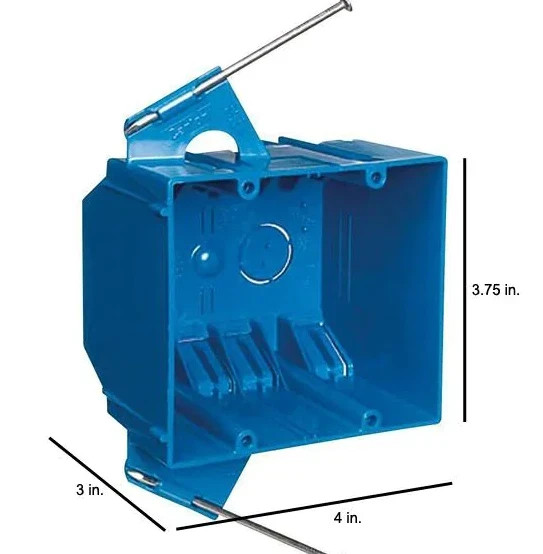 Carlon 2-Gang 32 cu. in. Blue PVC New Work Electrical Switch and Outlet – 5 Pack