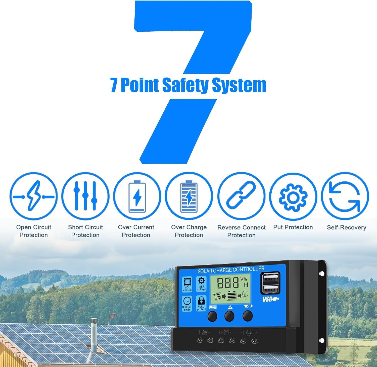 User-Friendly PWM Solar Charge Controller, LCD Display, 12V/24V Compatibility