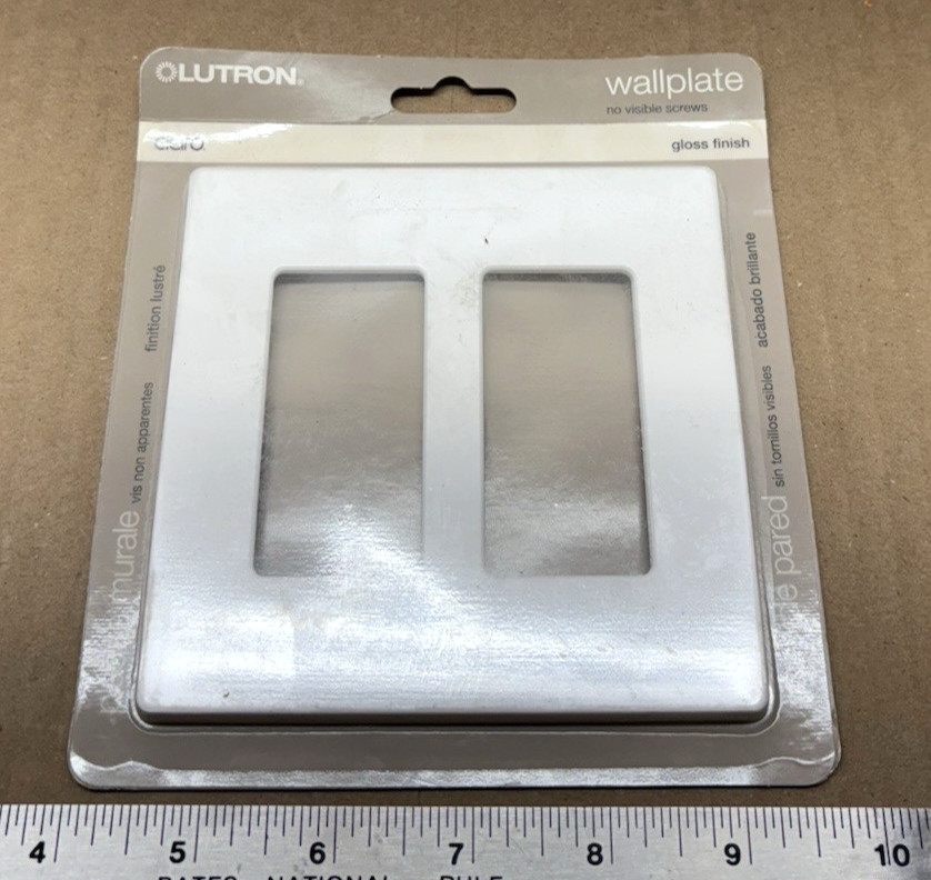 Lutron Claro CW-2-WH 2-Gang Wallplate White Gloss No Visible Screws New