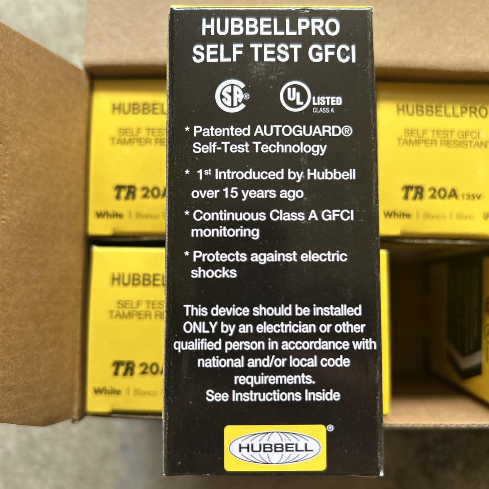 10x Hubbell GFT20W Self Test GFCI Tamper Resistant 20A 125V Receptacle White