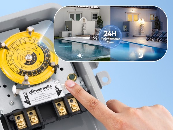 Outdoor 240V Timer Switch 40A Mechanical 24 Hour for Pool Pump Water Heater