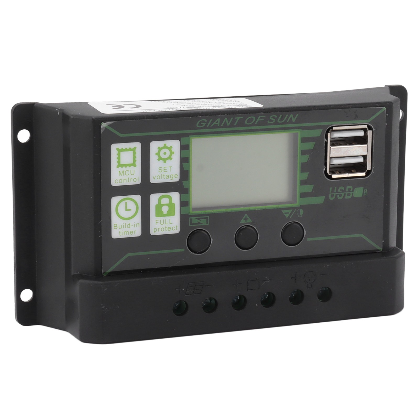 Hot (200A)Solar Charge Controller LCD Display Dual USB Port PWM Charging ABS 5V