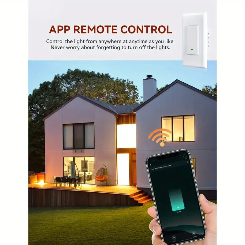 ELEGRP AIDA SMART LIGHT SWITCH, 3-WAY WIFI SMART SWITCH, COMP. W/ ALEXA & G-HOME