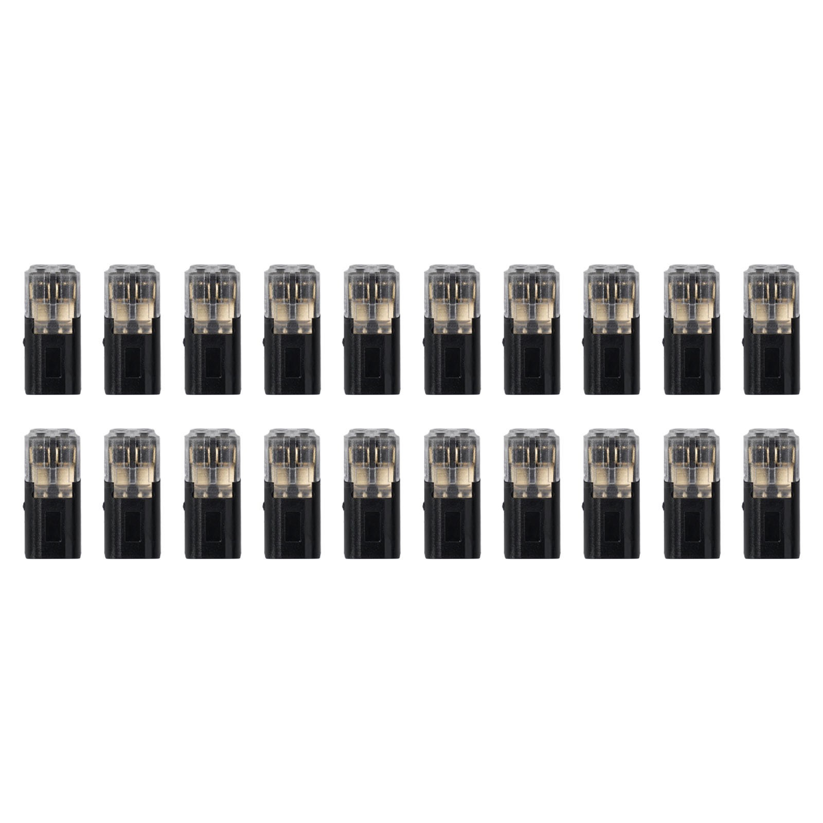 20pcs Double-Wire Plug-in Connector, Pluggable 2 Pin 2 Way LED Wire Connectors,