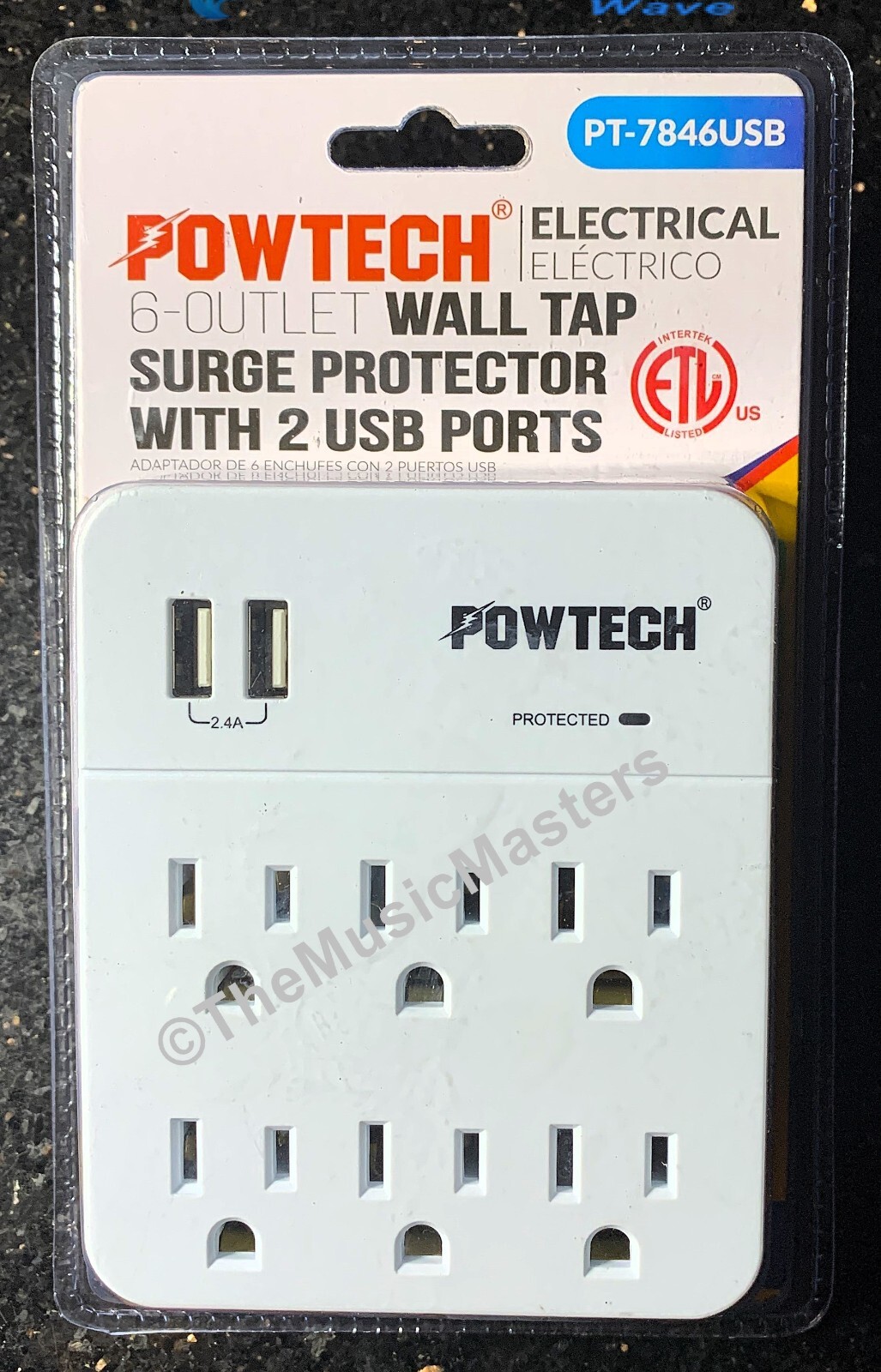 UL Surge Protector 6 Outlet Power Splitter Electrical Outlet Adapter 2 USB Ports