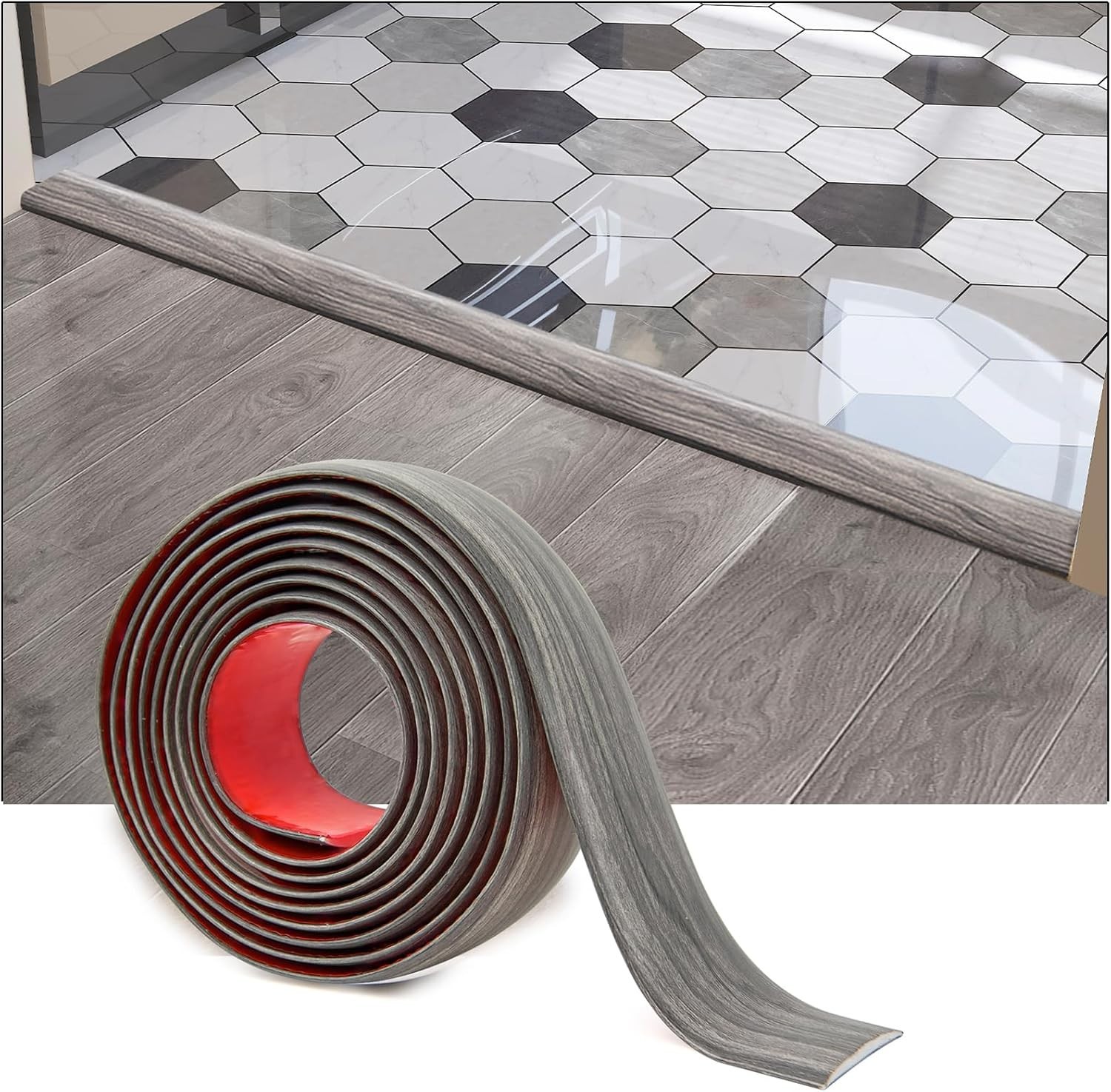Durable Vinyl Floor Transition Strip – 4ft Easy Installation for Smooth Surfaces