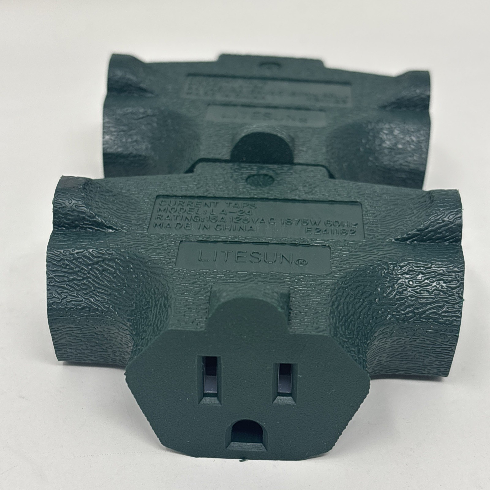 New! 2 Pack WALL TAP 3 WAY OUTLET PLUG ADAPTOR 15 AMP 125 VOLT 1875 WATT
