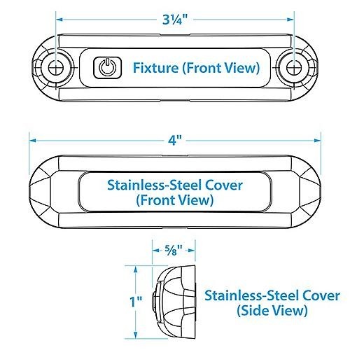 Seachoice 03131 LED Surface Mount Area Light with On/Off Switch ? 316 Stainle…