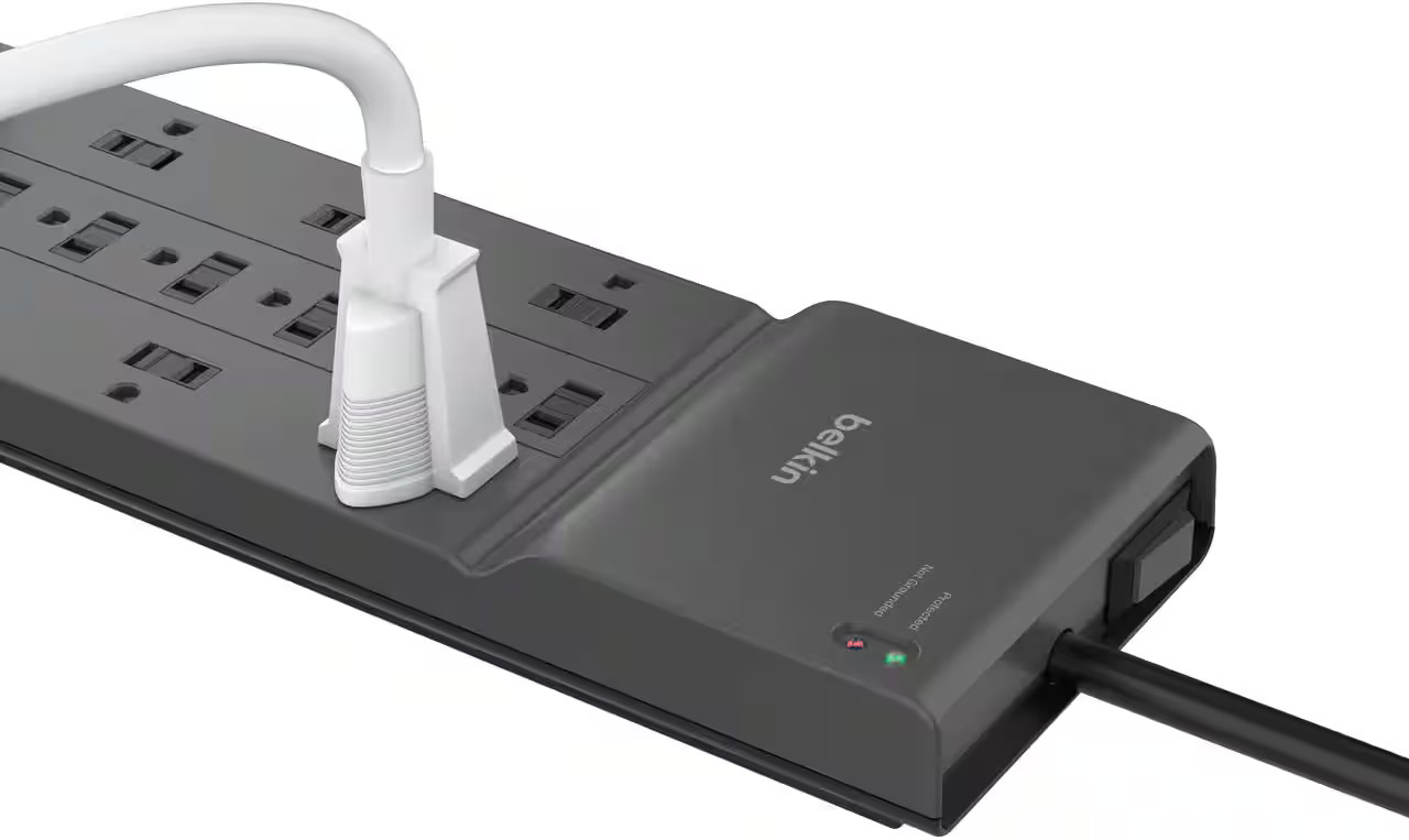 Belkin – Surge Protector for Home/Office with 12 AC outlets, 8-foot cord, 394…