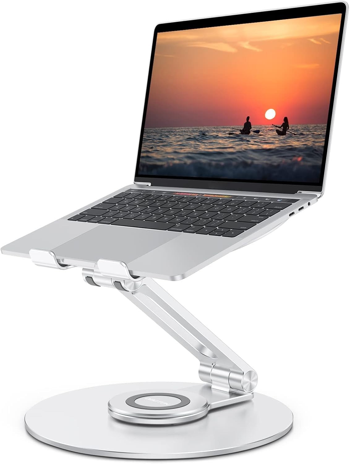 OMOTON Adjustable Laptop Stand with 360 Rotating Base, Ergonomic Laptop Riser fo