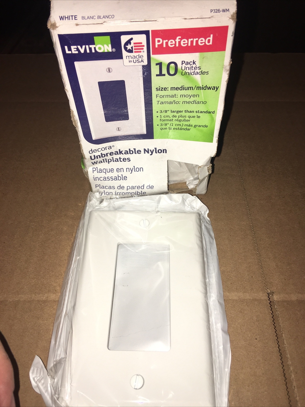 10-Pack Midway 1-Gang Wall Plate Cover GFCI AFCI Moyen Rocker Switch Unbreakable