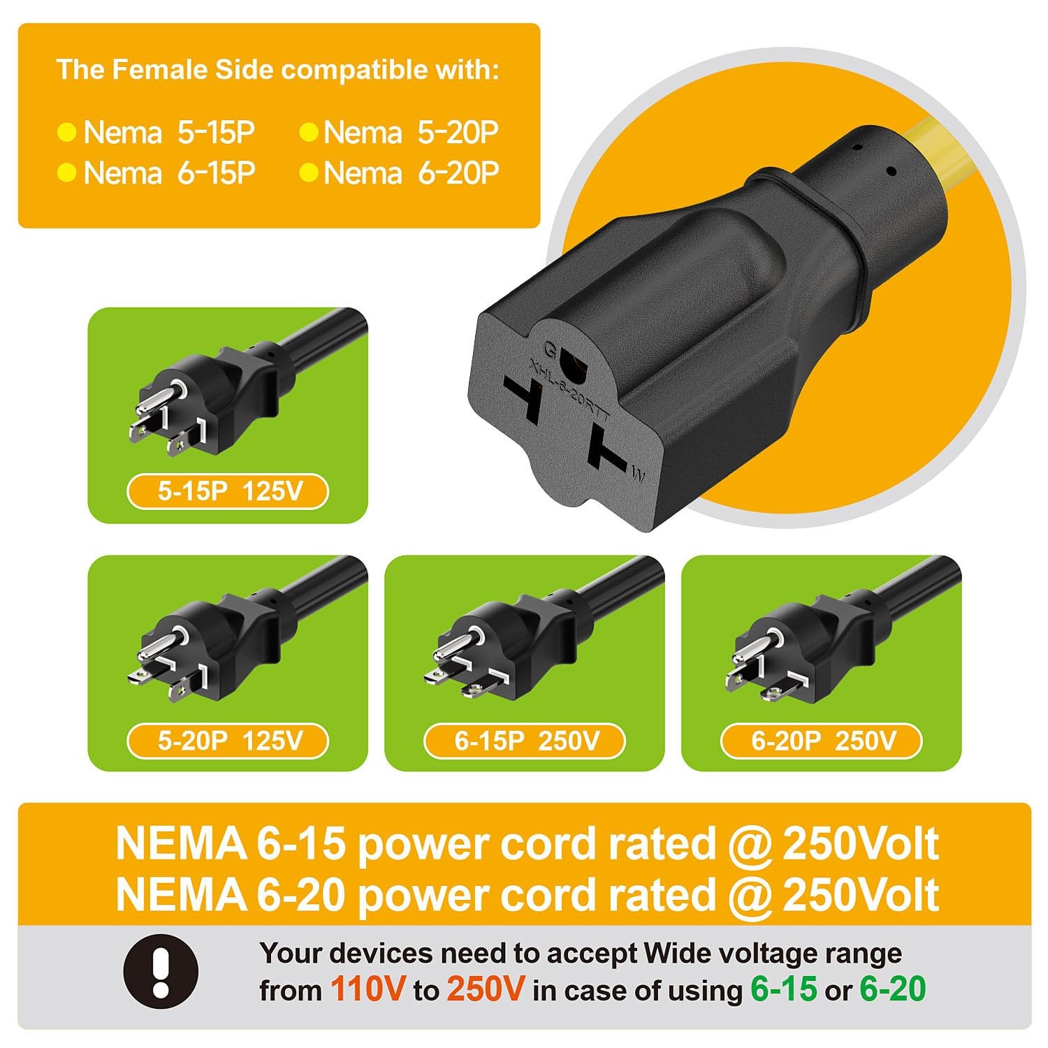 Plugrand XHL-006A Indoor/Outdoor Angled 4 in 1 Extension Cord 3 Prong