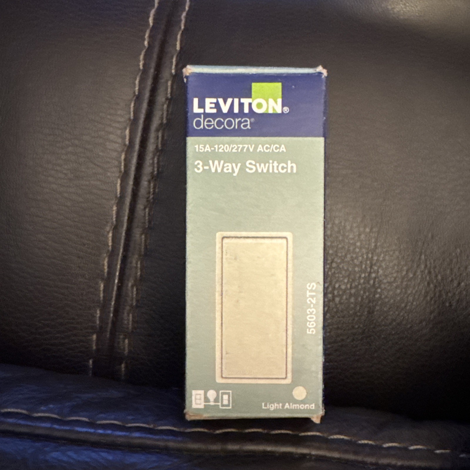 Leviton S12-05603-2WS White Residential Grade Decora 3-Way AC Quiet Switch