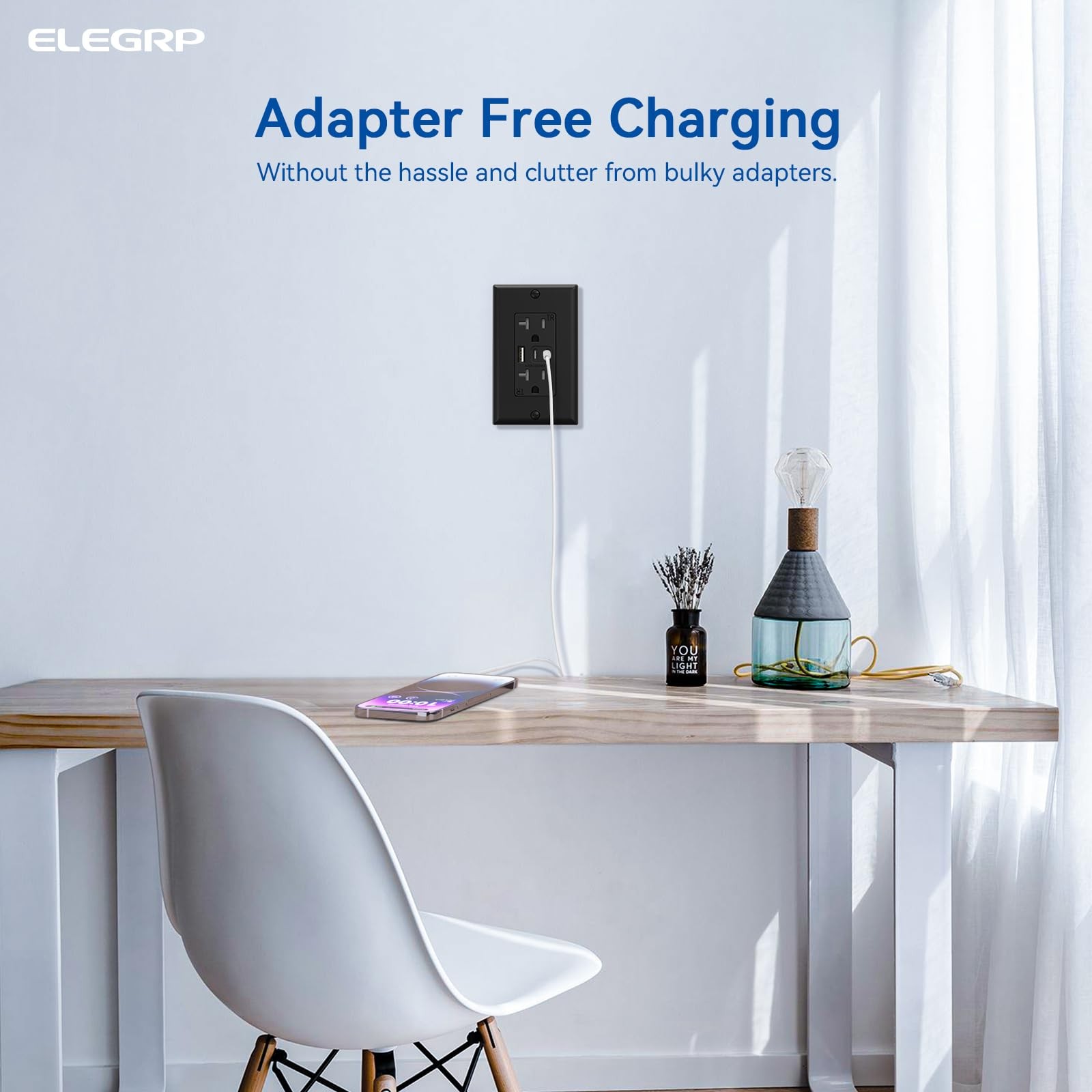 USB Outlets, 20 Amp Wall Outlet with 3 USB Ports, Dual USB C Ports Outlets, TR T