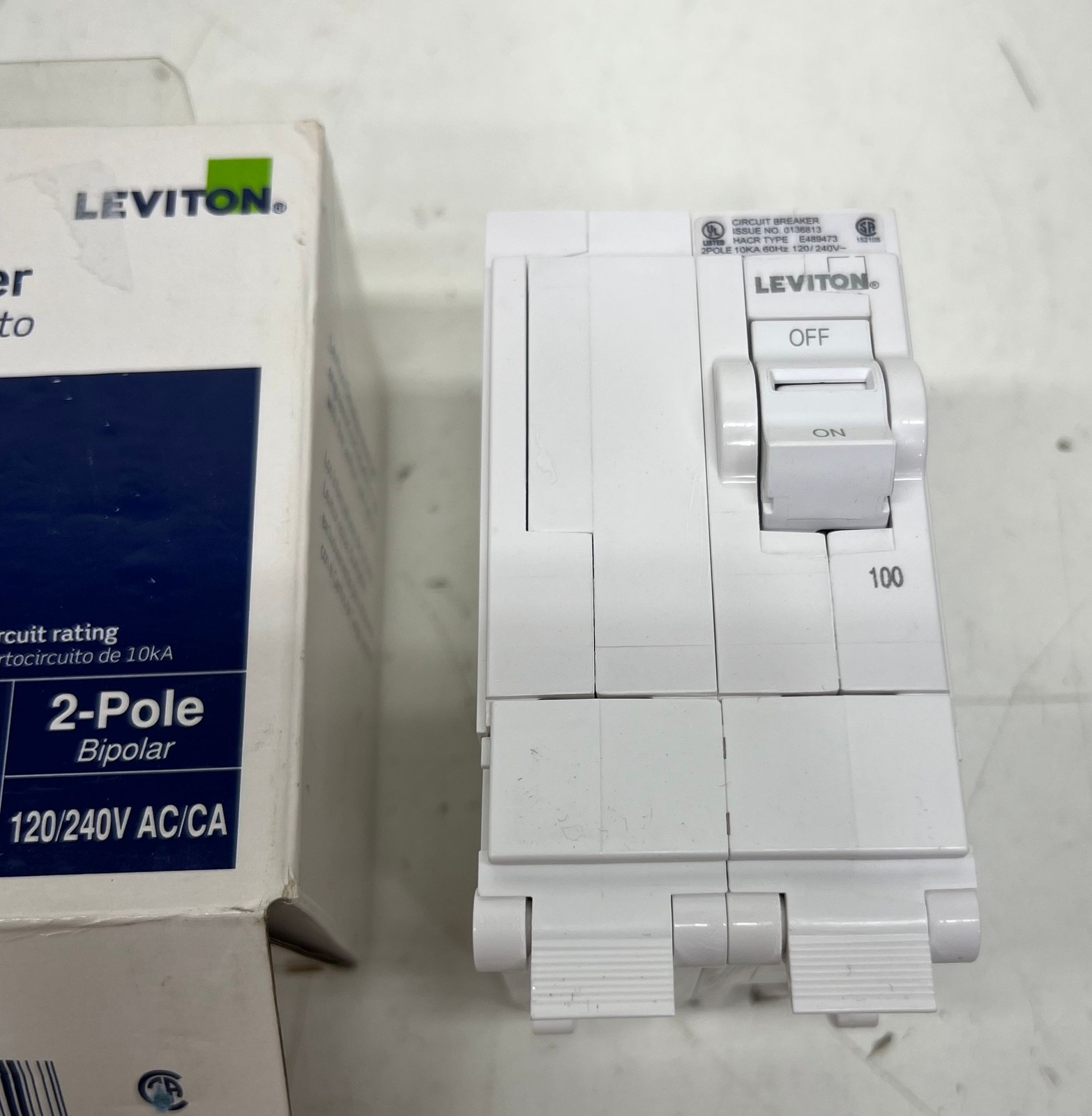 Leviton Branch Circuit Breaker 2 Pole 100 Amp 120/240 Thermal Magnetic
