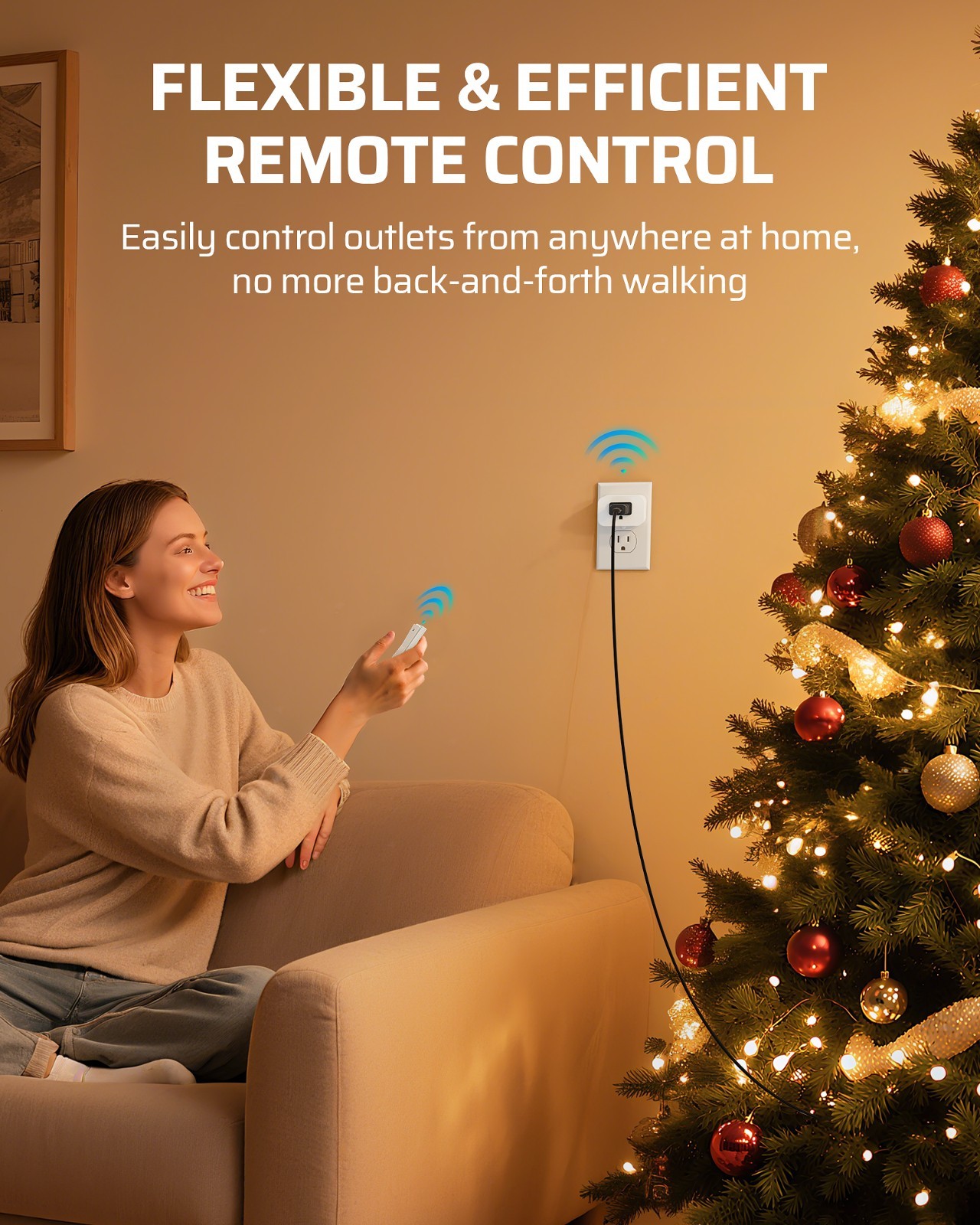 DEWENWILS No Wiring Wireless Light Switch Magnetic Remote Plug & Play 15A