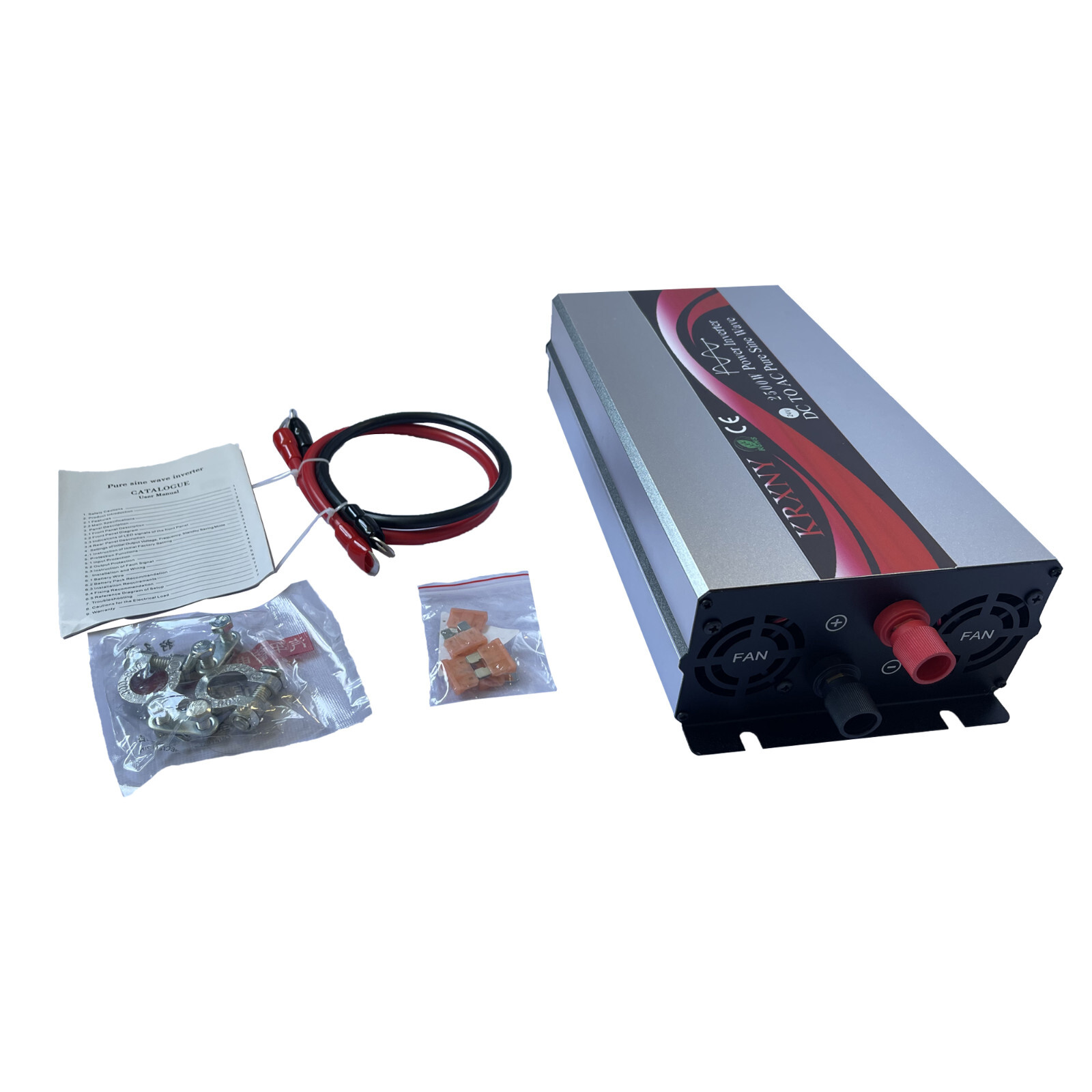 2500W Car Power Inverter 12V/24V DC to 120V AC Pure Sine Wave Converter US Stock