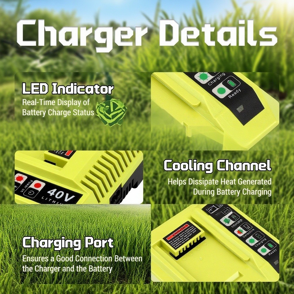 40V Battery Charger For Ryobi OP40401 OP40501 OP40602 OP4060A OP4040A