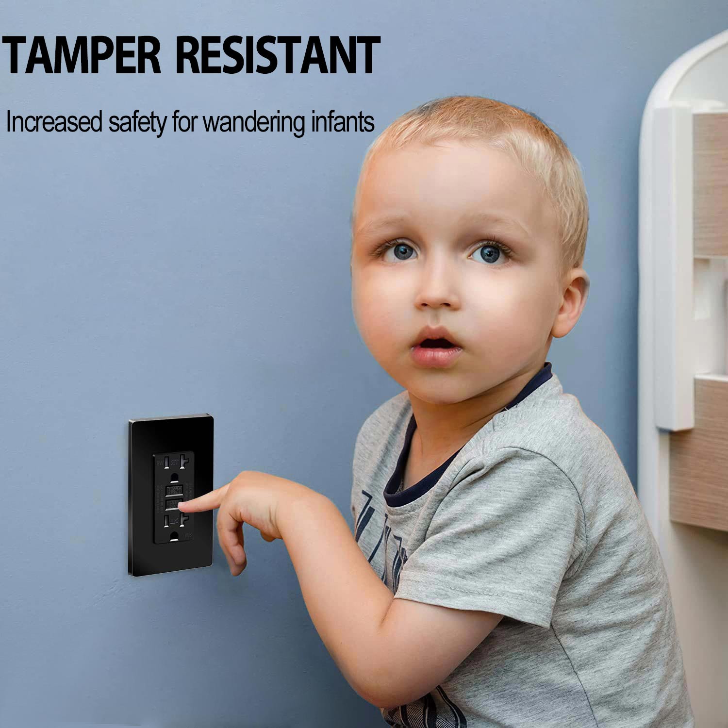 20 Amp GFCI Outlet Tamper Weather Resistant Residential Grade Black w /Plate ×20