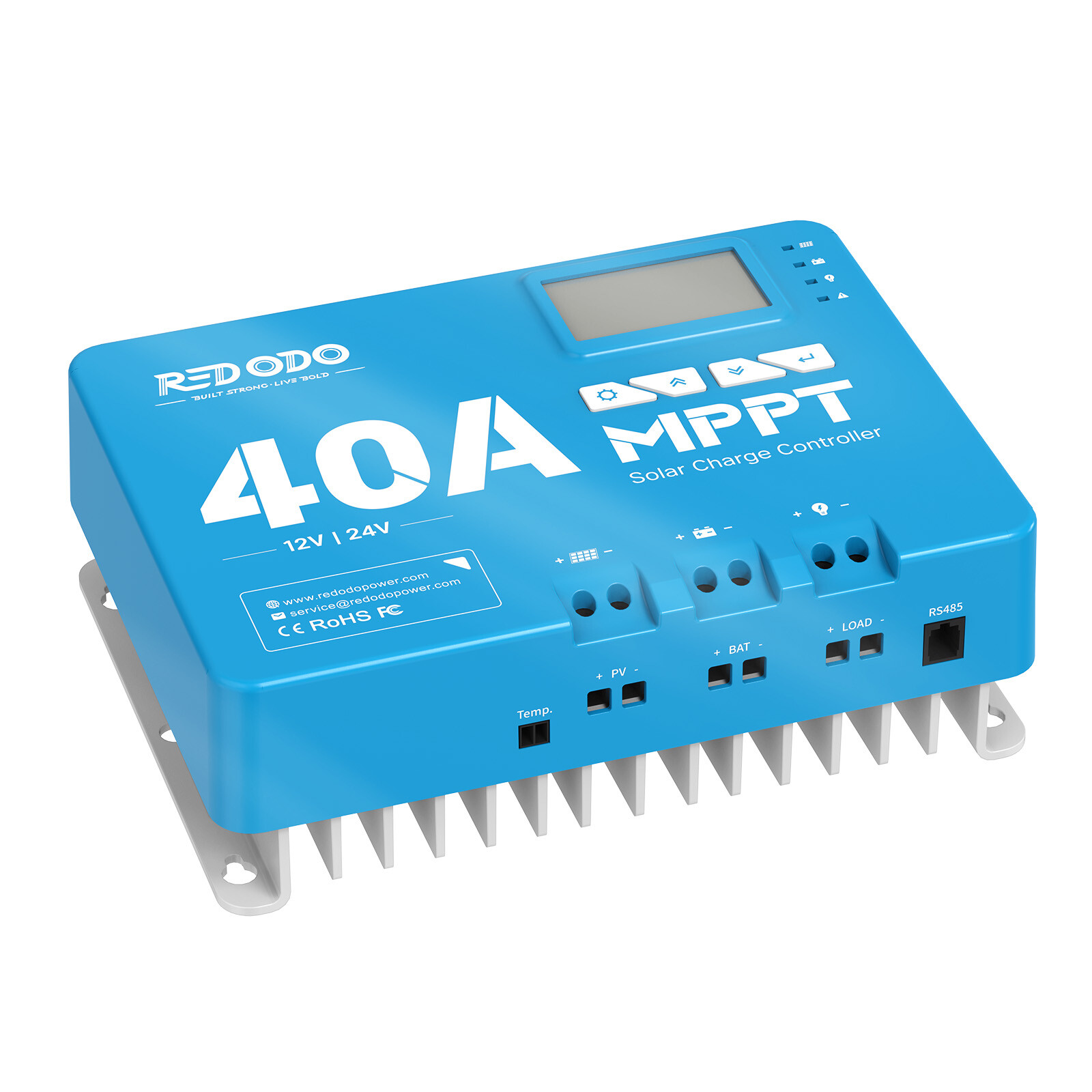 Redodo MPPT Solar Charge Controller 40A 12V/24V Bluetooth App Wireless Control