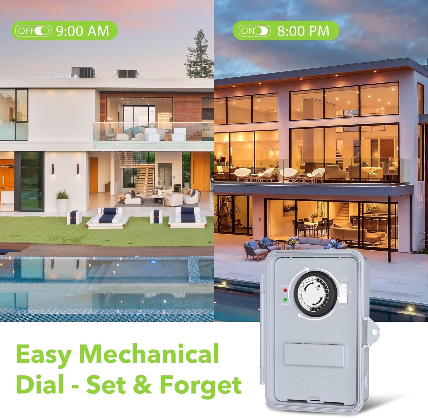 BN-LINK Pool Pump Timer Outdoor Timer Box, Heavy Duty 24Hr Programmable For Pool
