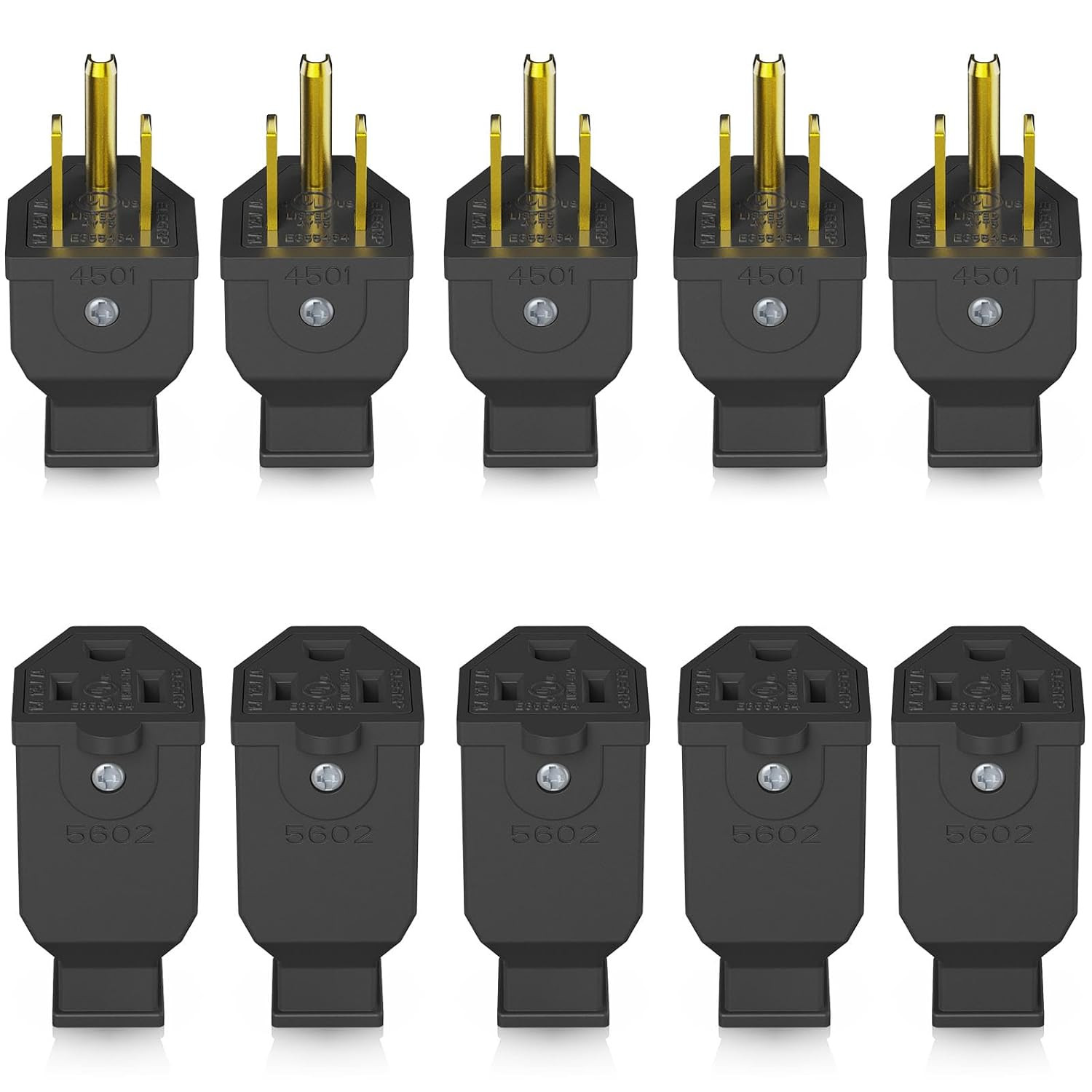 Extension Cord Ends – Male & Female Replacement Plug & Connector Set
