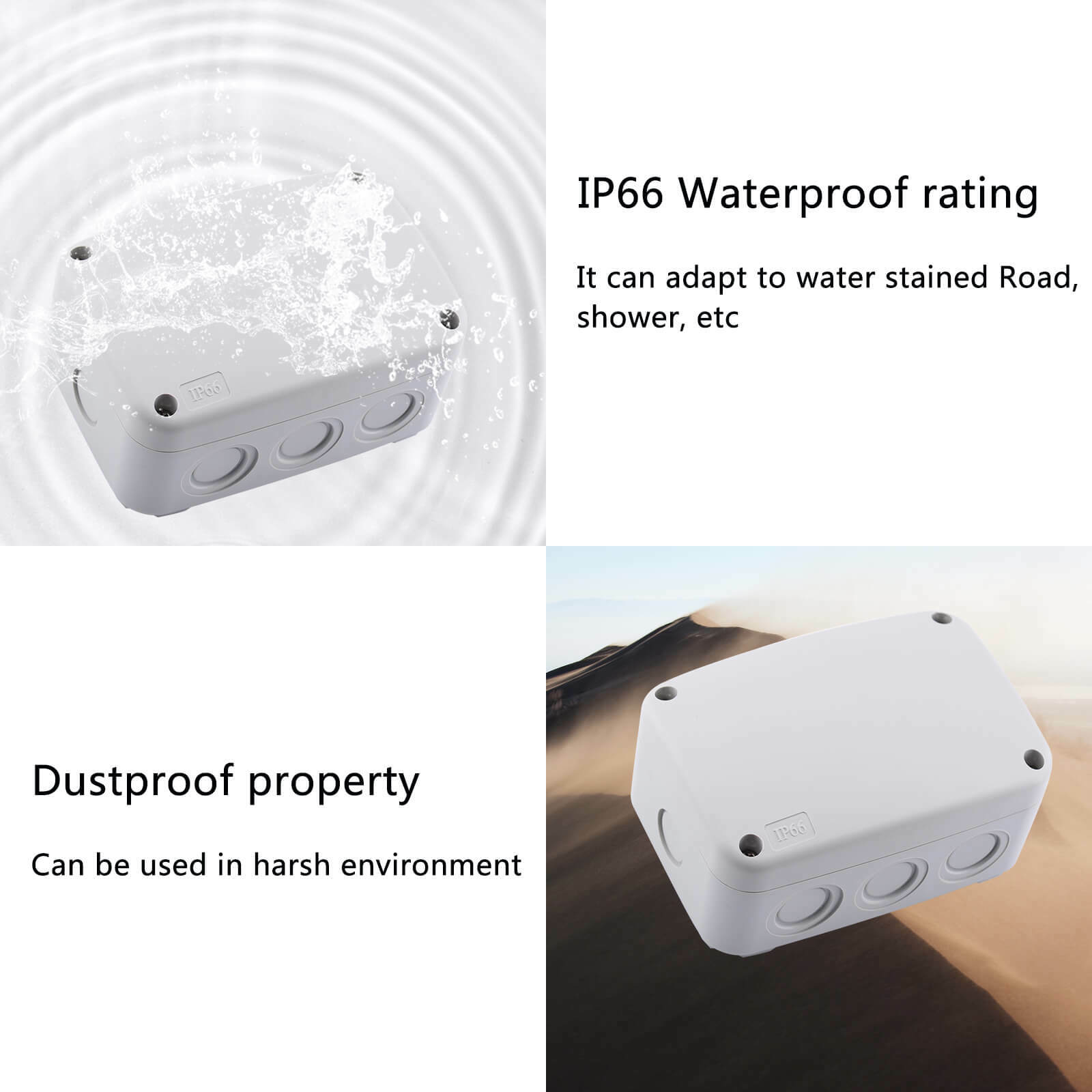 Universal Junction Box ABS Plastic Waterproof Electrical Project Enclosure White