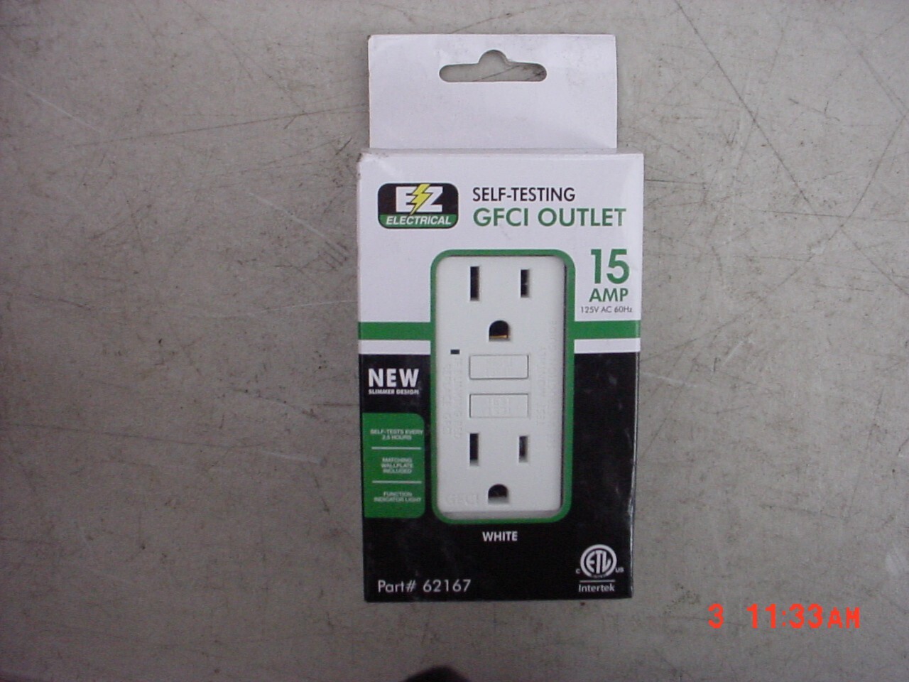 Lot of 4 EZ ELECTRICAL SELF TESTING GFCI OUTLET 15 A 125V 60HZ WHITE P/N 62167