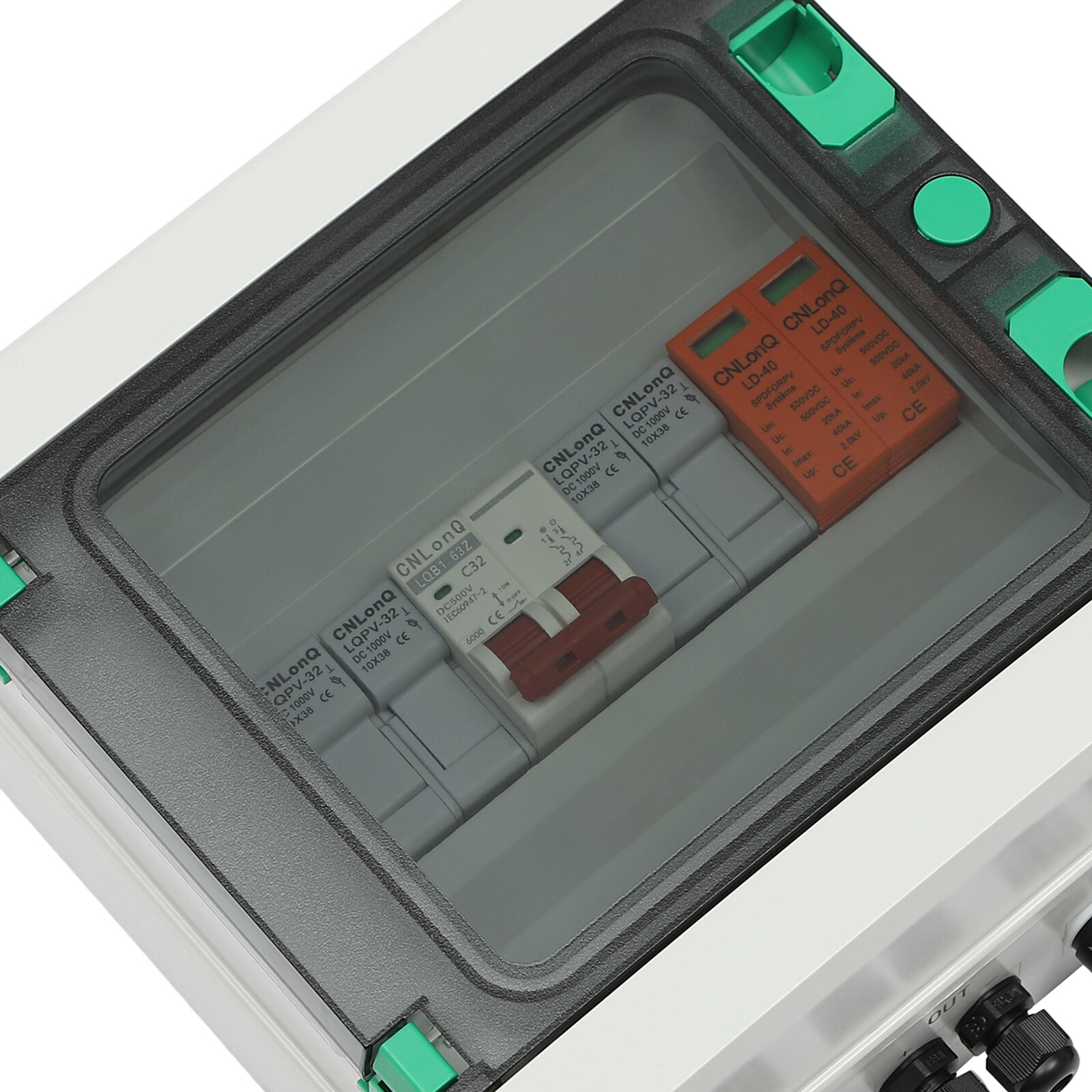 DC 500V / 1000V Solar PV Combiner Box 2 Strings Circuit Breaker For Solar Panel